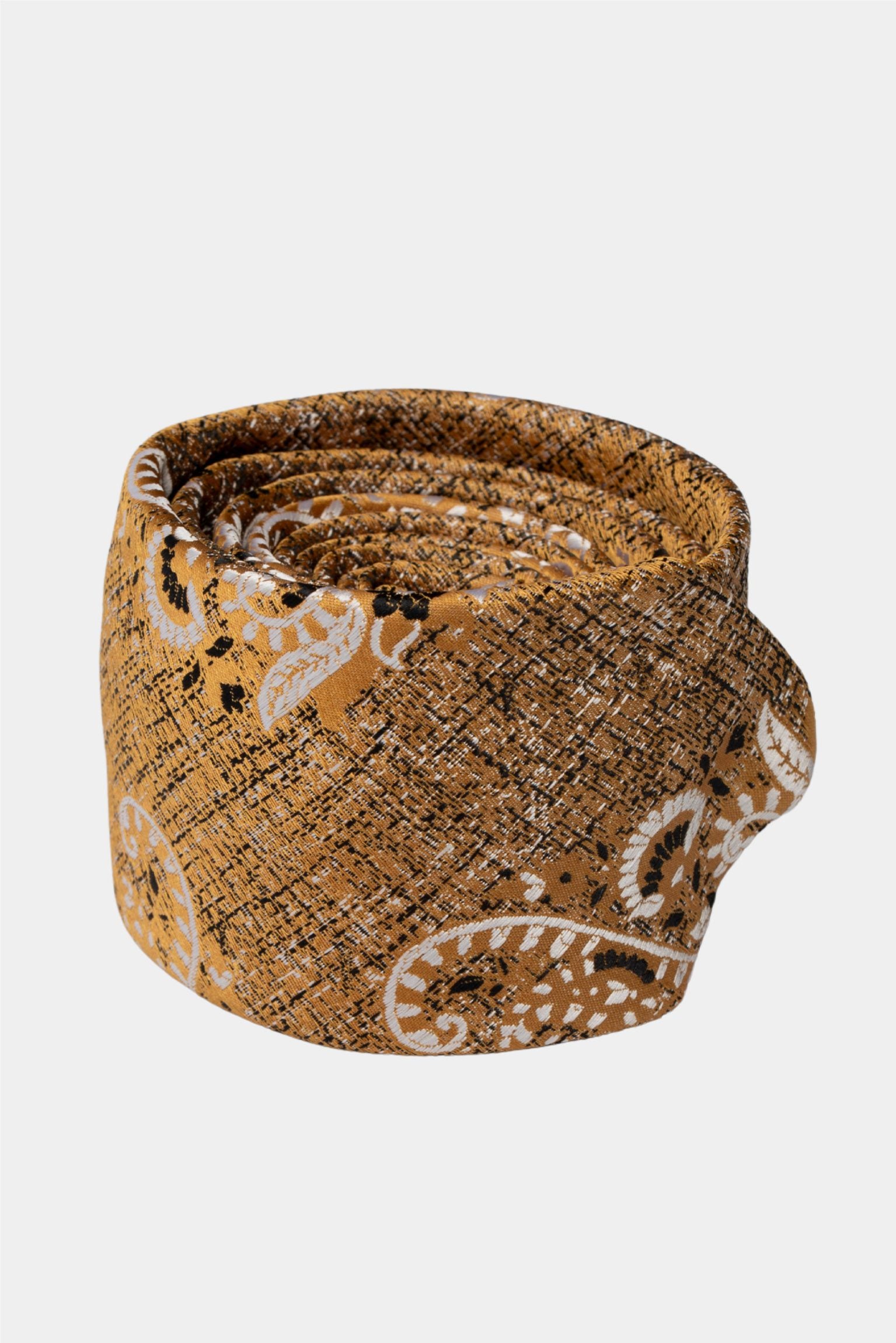 Goldene Mikrofaser-Krawatte mit Paisley-Muster