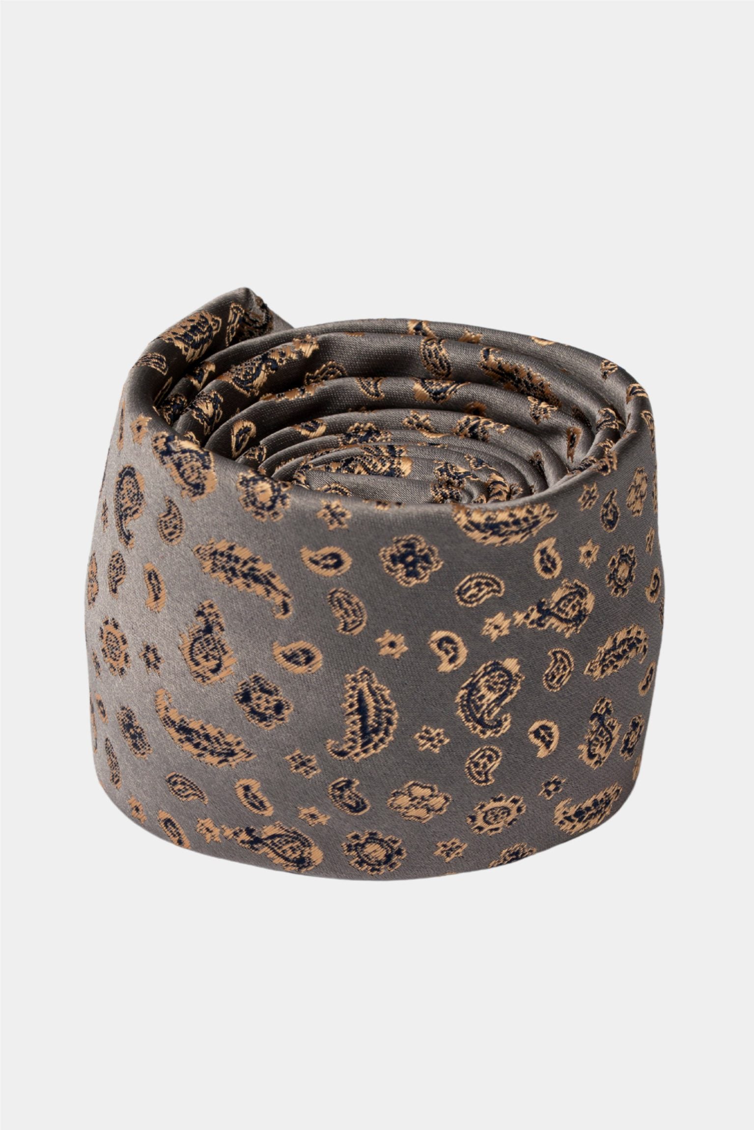 Graue Paisley-Mikrofaser-Krawatte
