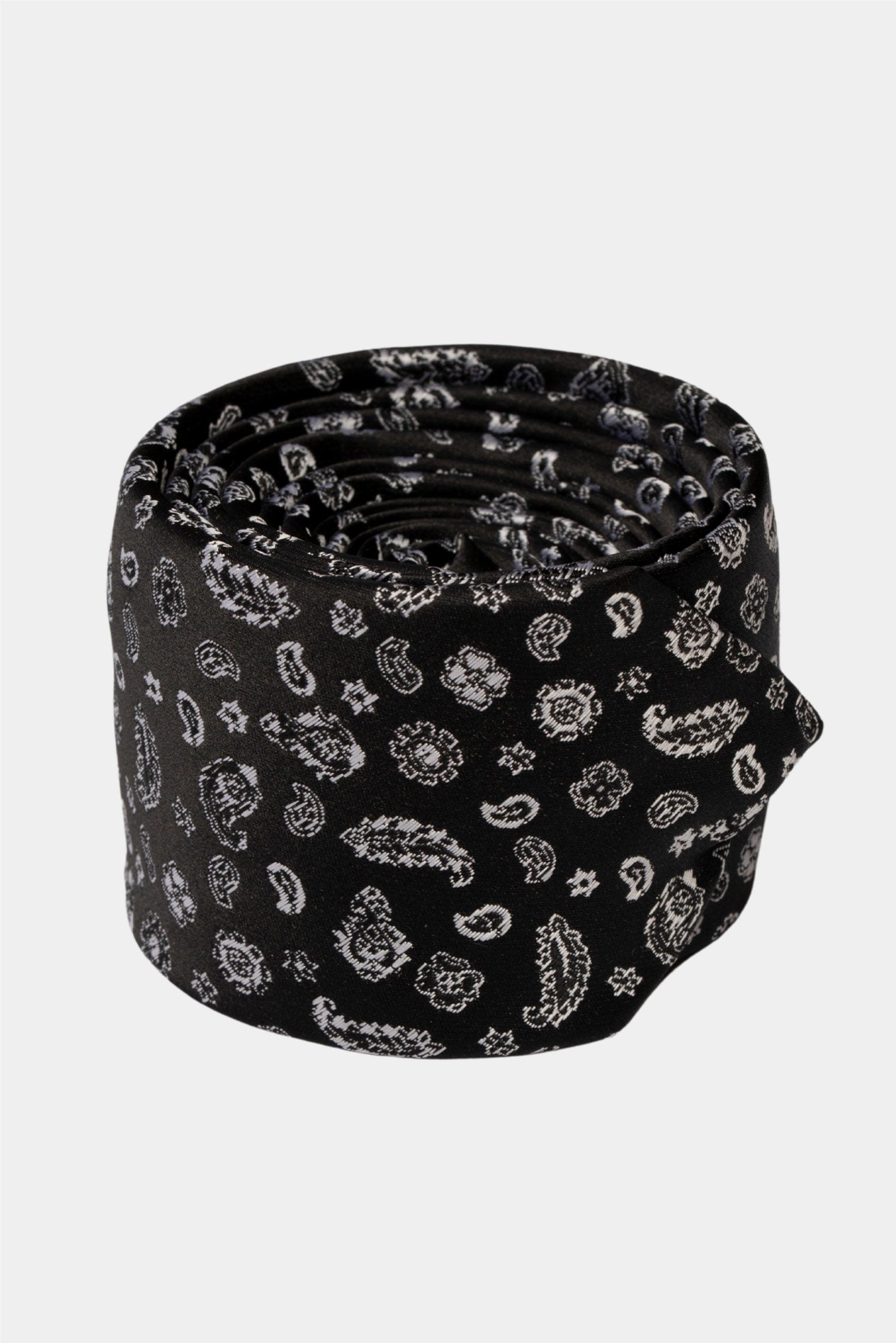 Schwarze Paisley-Mikrofaser-Krawatte
