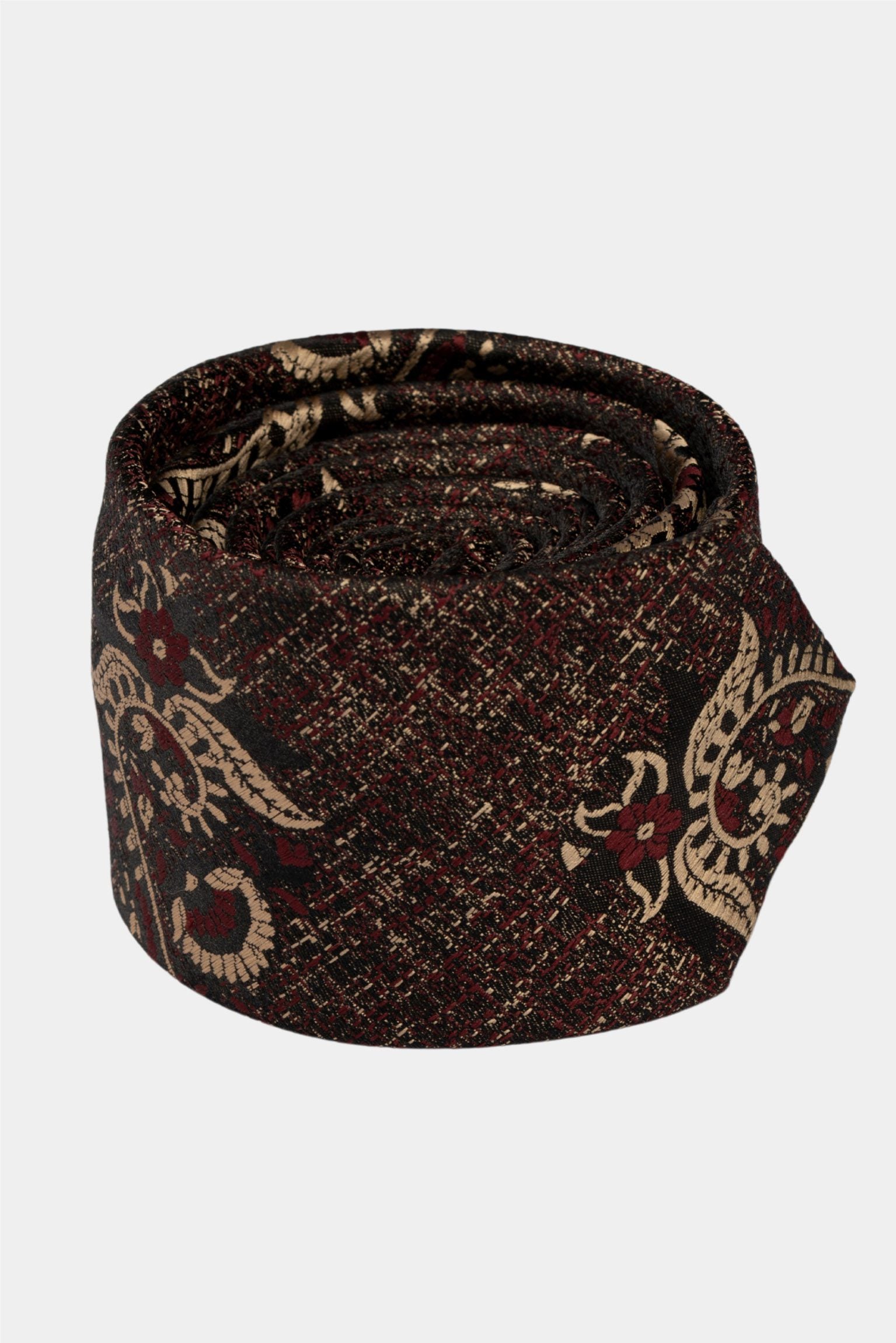 Bordeaux paisley microfiber tie