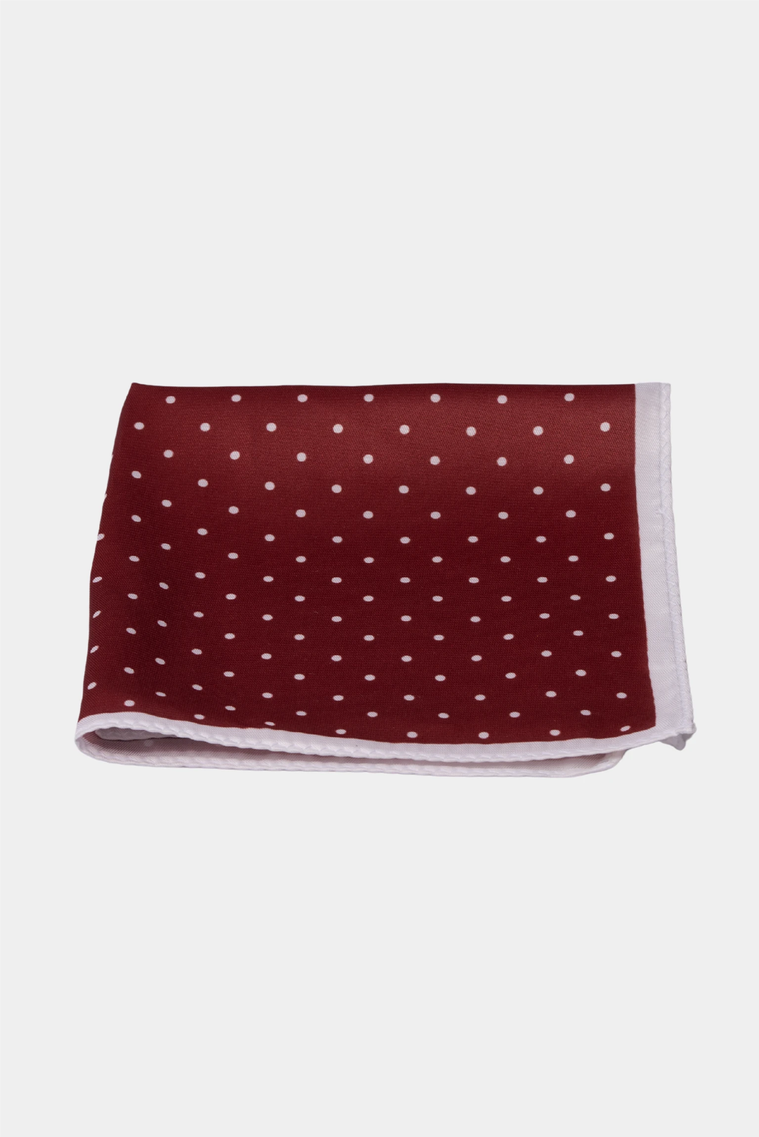 Burgundy Polka Dot Microfiber Pocket Square