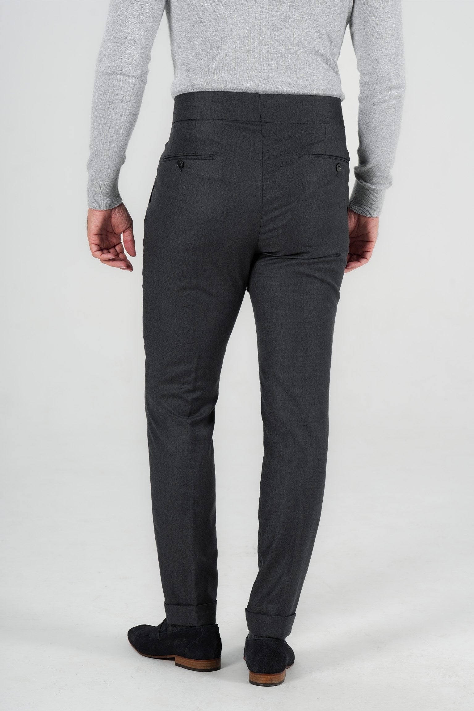 Graue Hose aus italienischer Wolle Tailored Fit