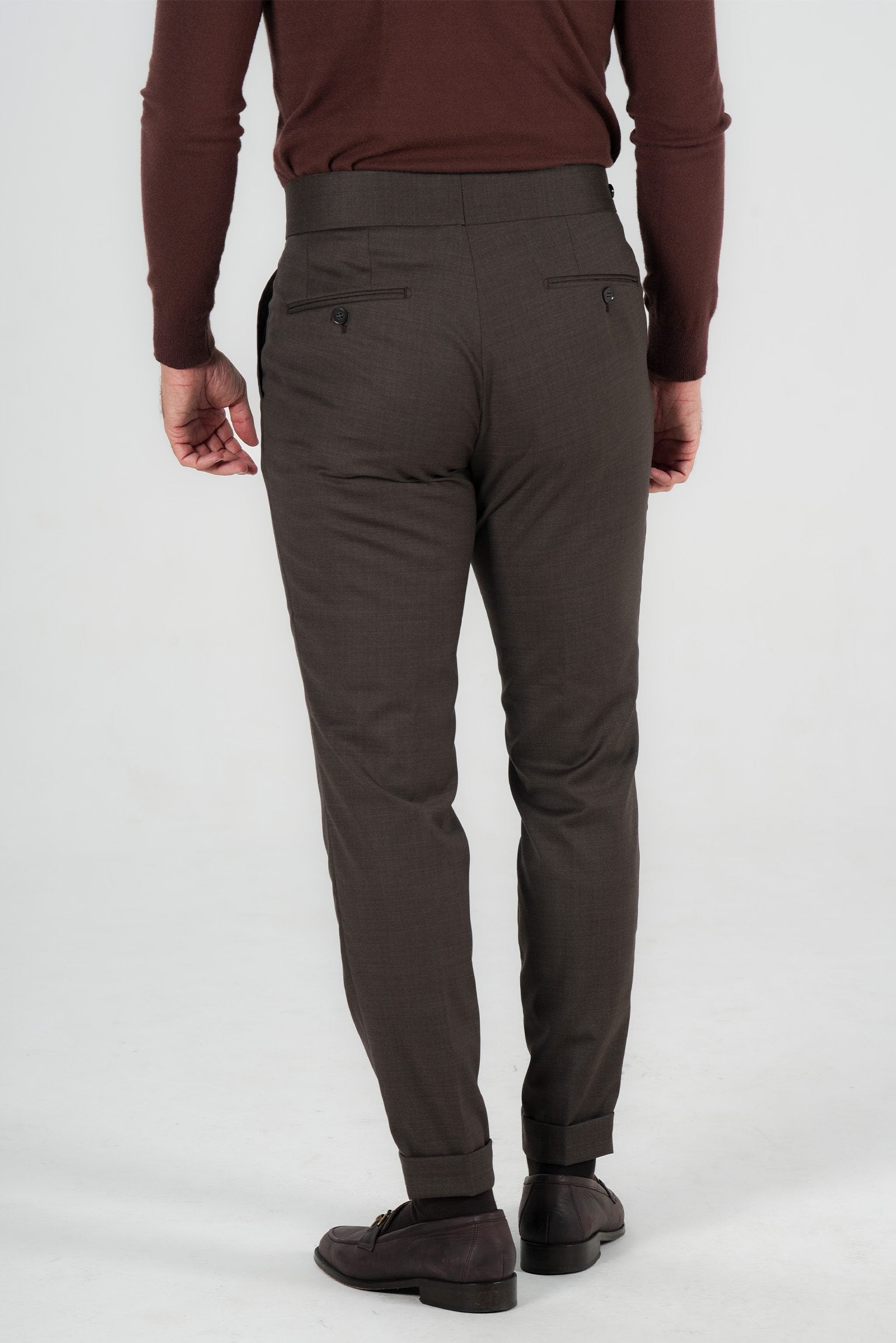Braune Hose aus italienischer Wolle Tailored Fit