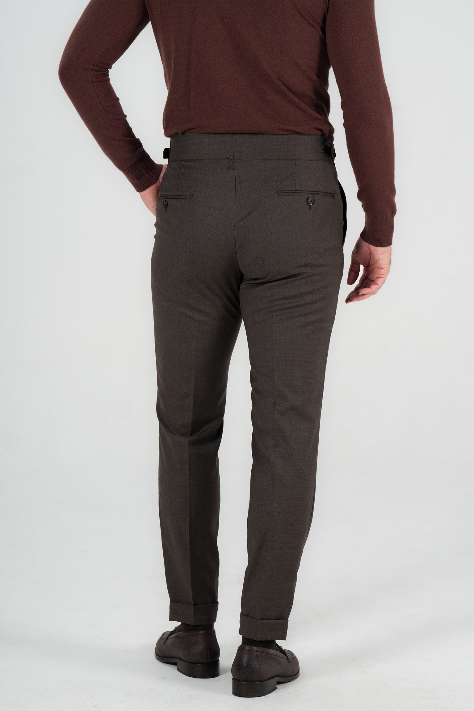 Braune Hose aus italienischer Wolle Tailored Fit