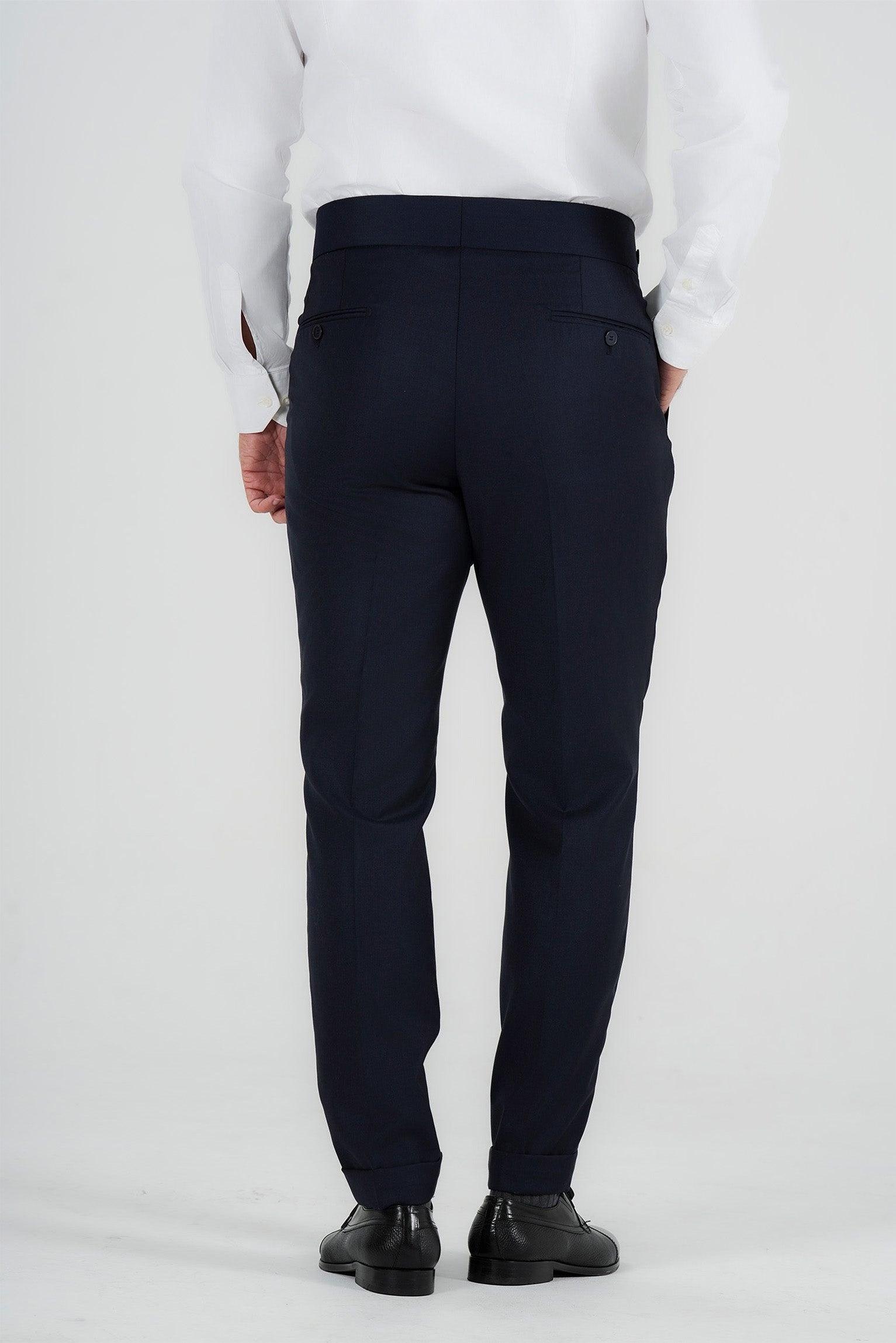 Mittellblau Hose aus italienischer Wolle Tailored Fit