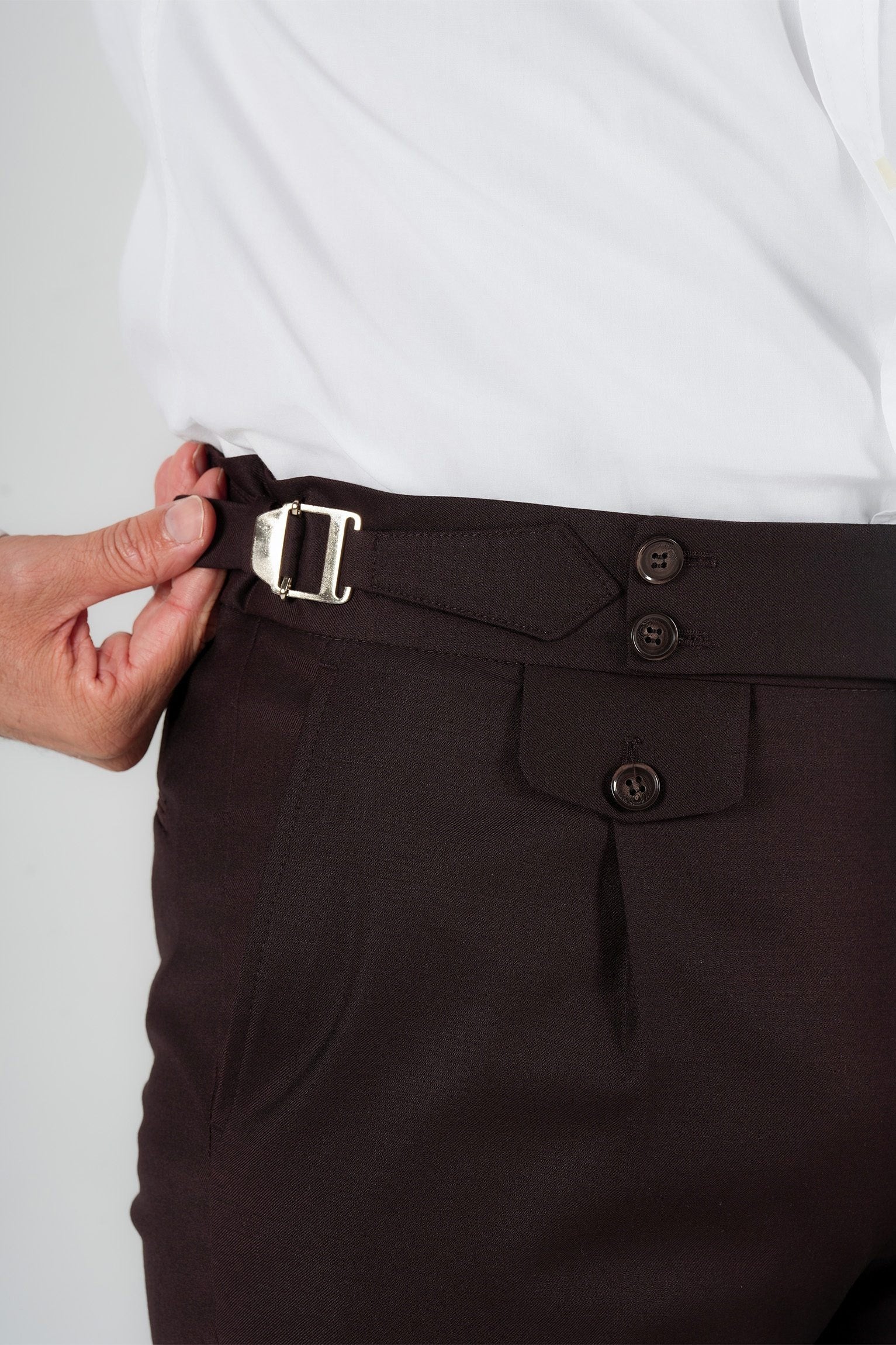 Wine-red trousers made of Italian wool, tailored fit