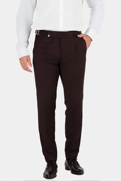 Weinrote Hose aus italienischer Wolle Tailored Fit