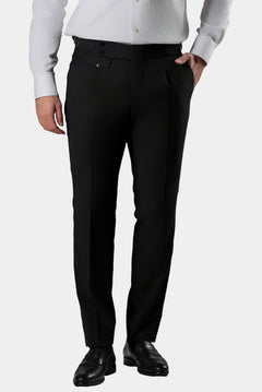 Schwarze Stoffhose aus italienischer Wolle – Tailored Fit