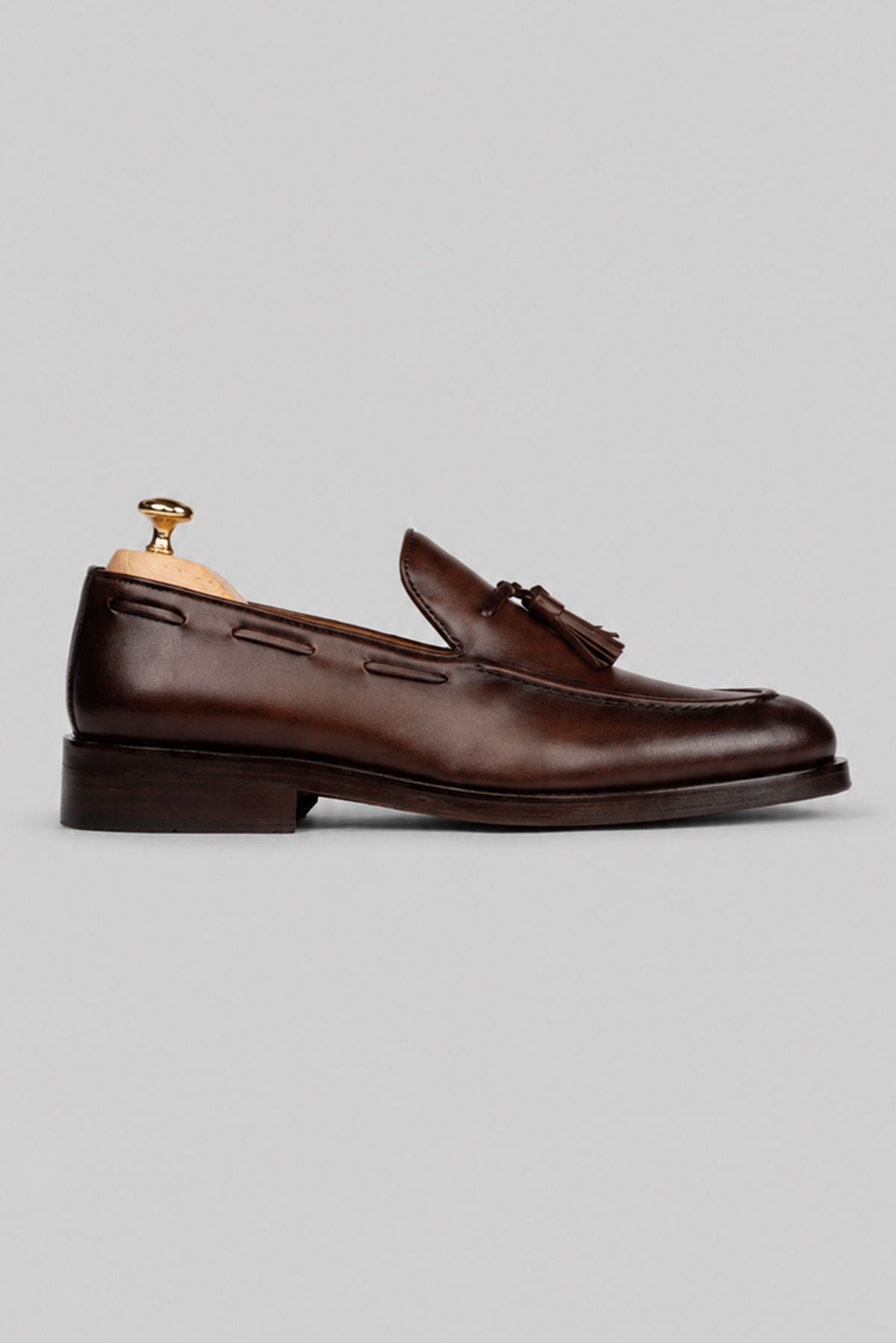 Brauner Tassel-Loafer aus Kalbsleder