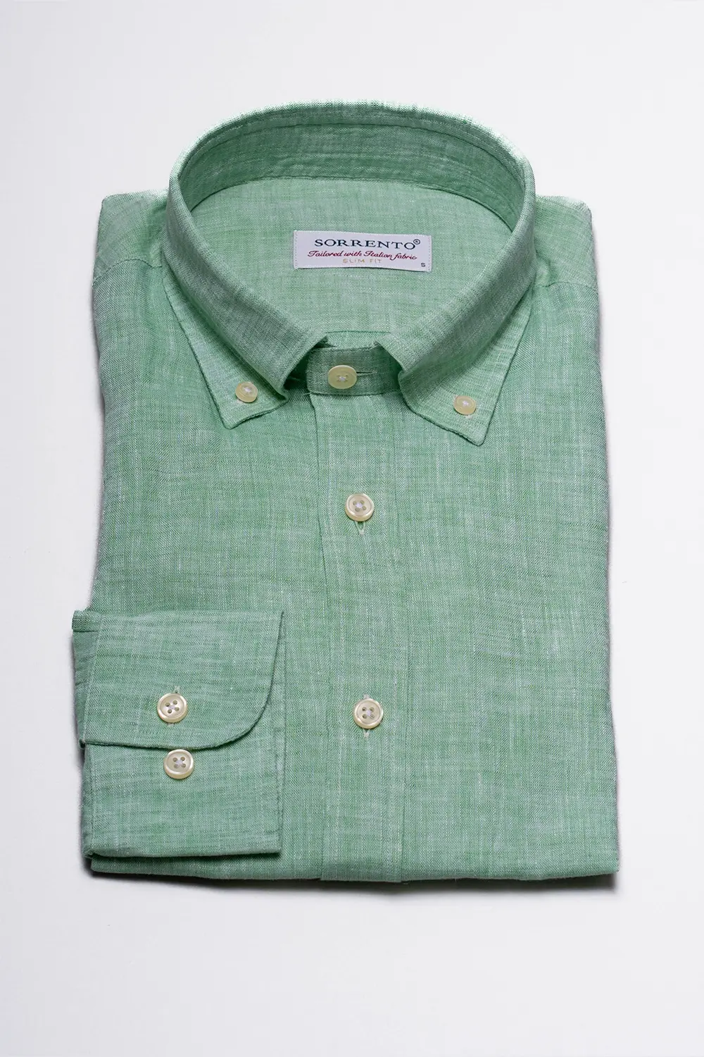 Hellgrünes Slim Fit Hemd aus Twill