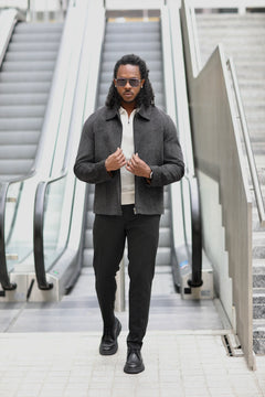 Jacke mit Reißverschluss in dunklem Graphit