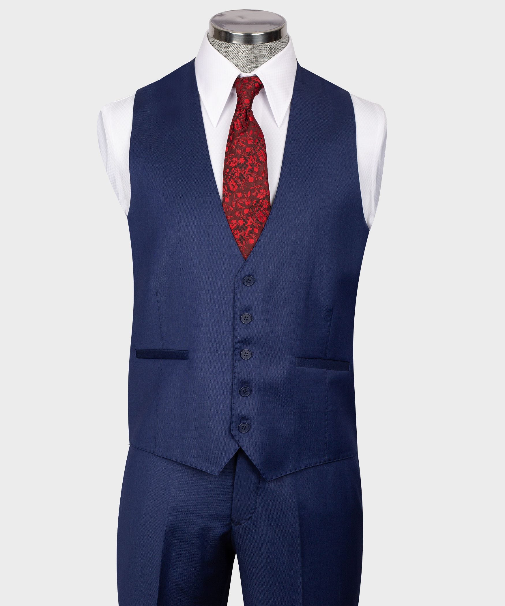 Navy blau Modern Fit Einreihiger Anzug