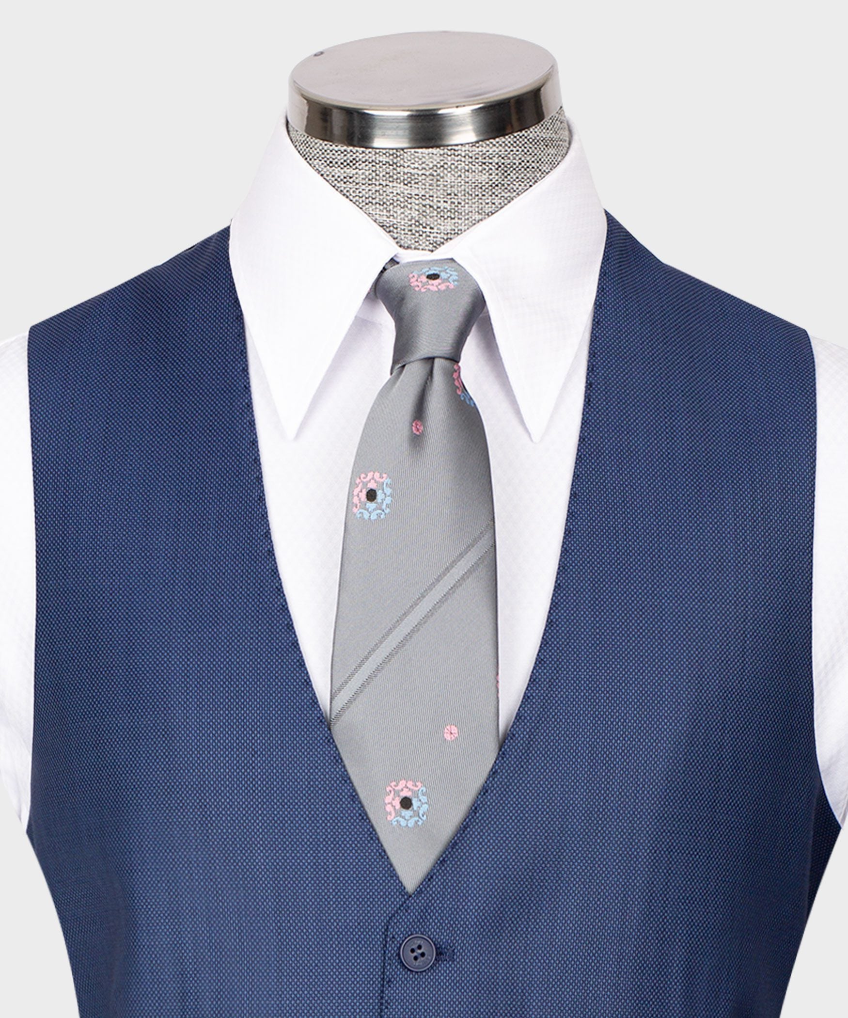Blue modern fit single-breasted suit