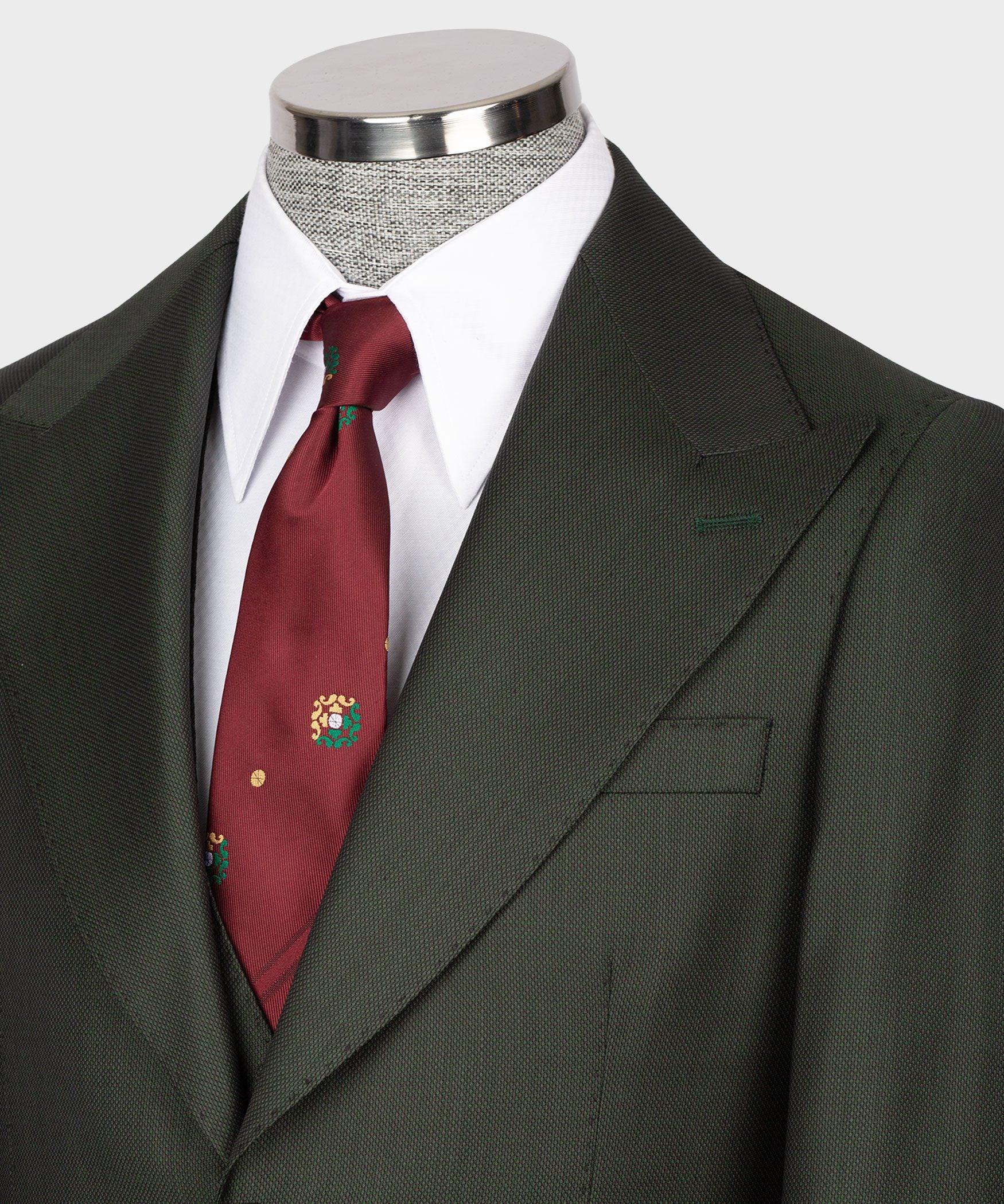 Grüner Modern Fit Einreihiger Anzug