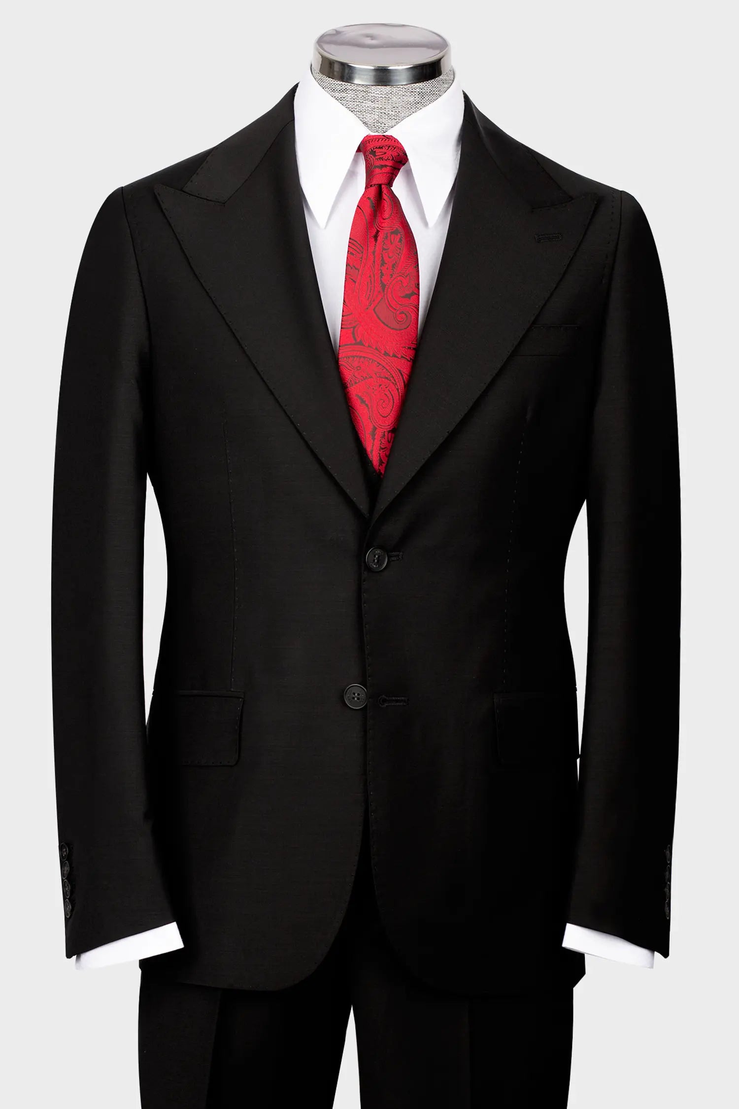 Schwarzer einreihiger Anzug Modern Fit
