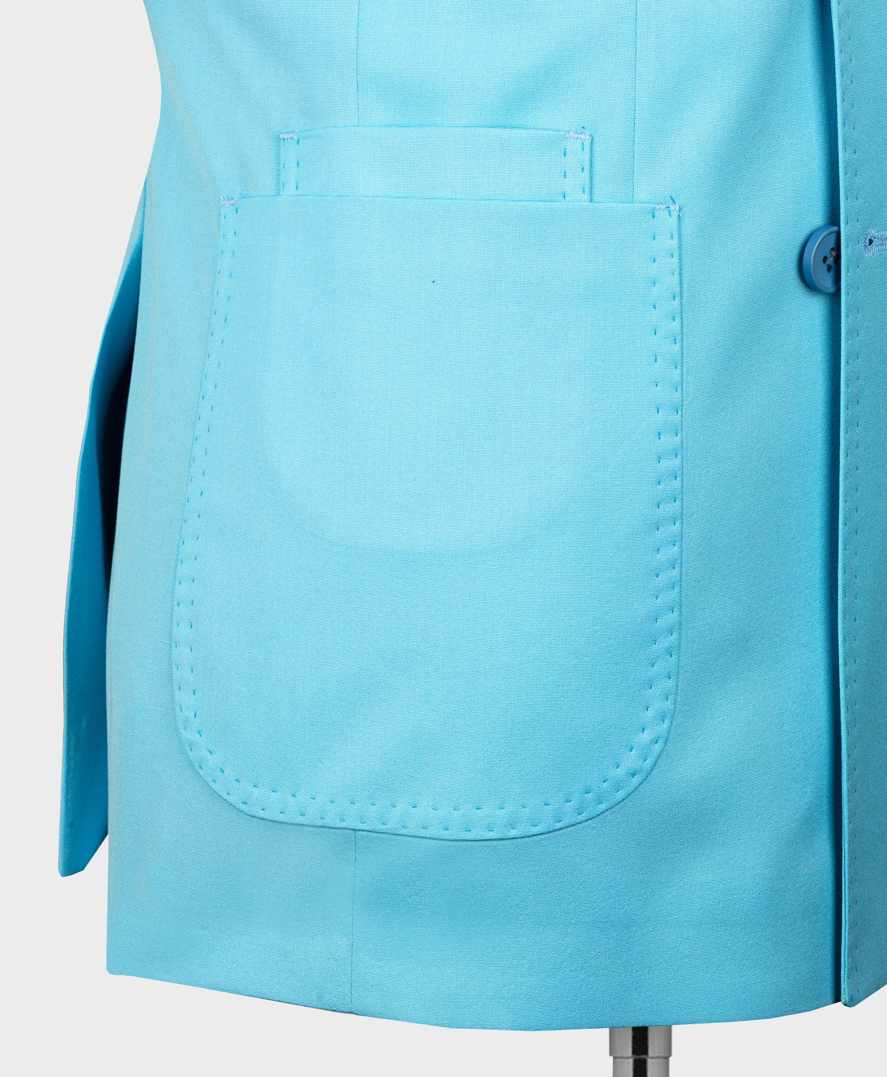 Hellblaue Modern Fit Zweireiher Anzug