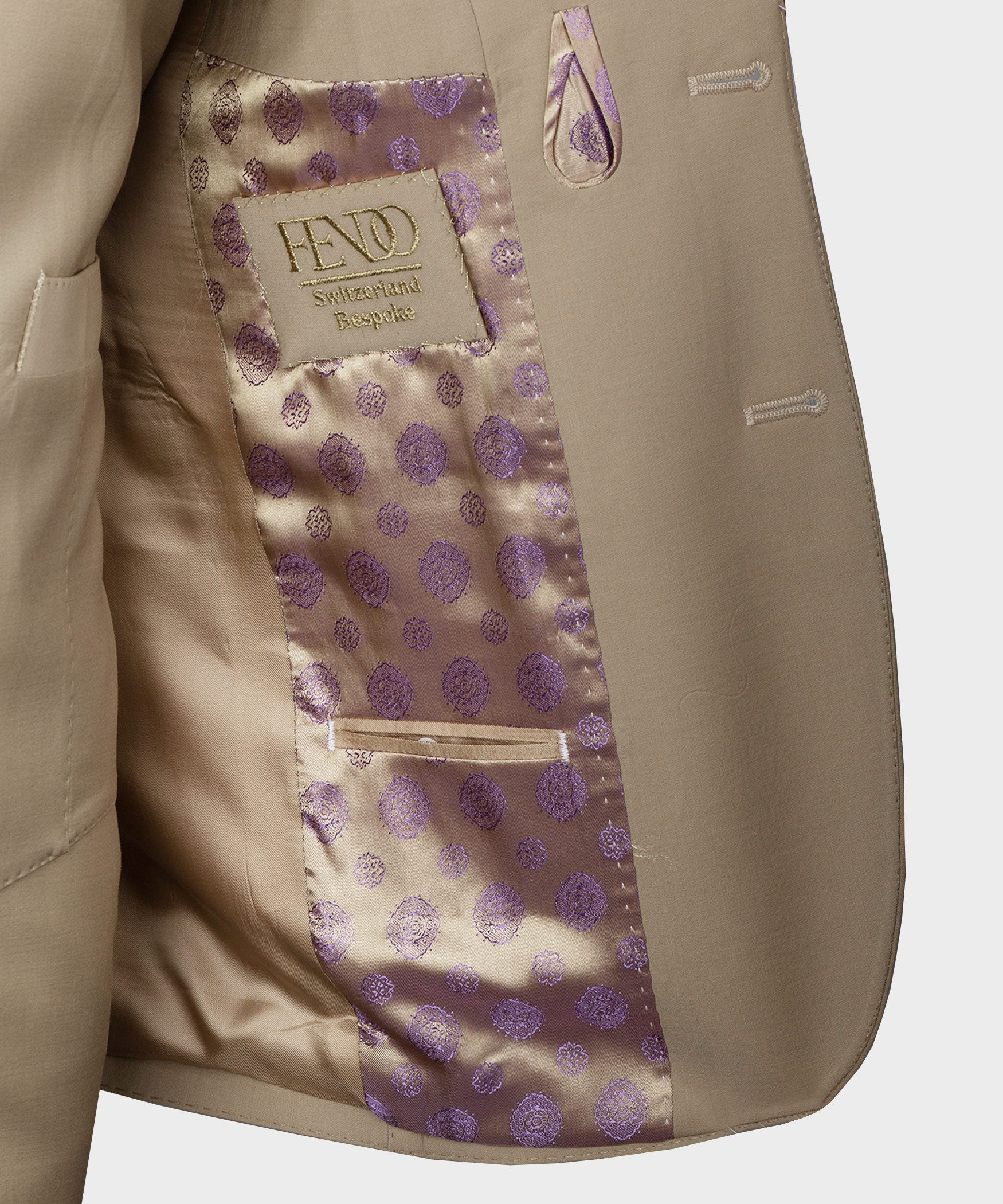 Beige Modern Fit Einreihiger Handarbeit