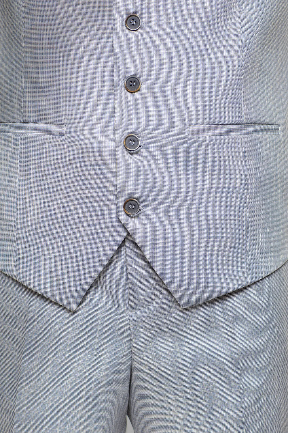 Hellblau gemustert Modern Fit Einreihiger Anzug