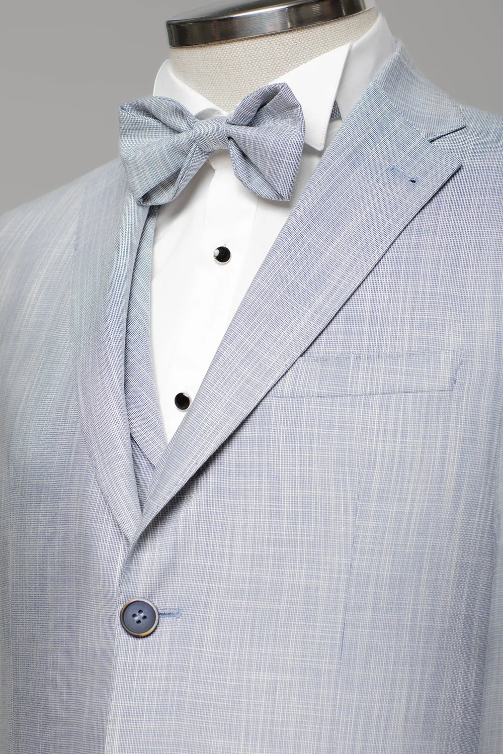 Hellblau gemustert Modern Fit Einreihiger Anzug