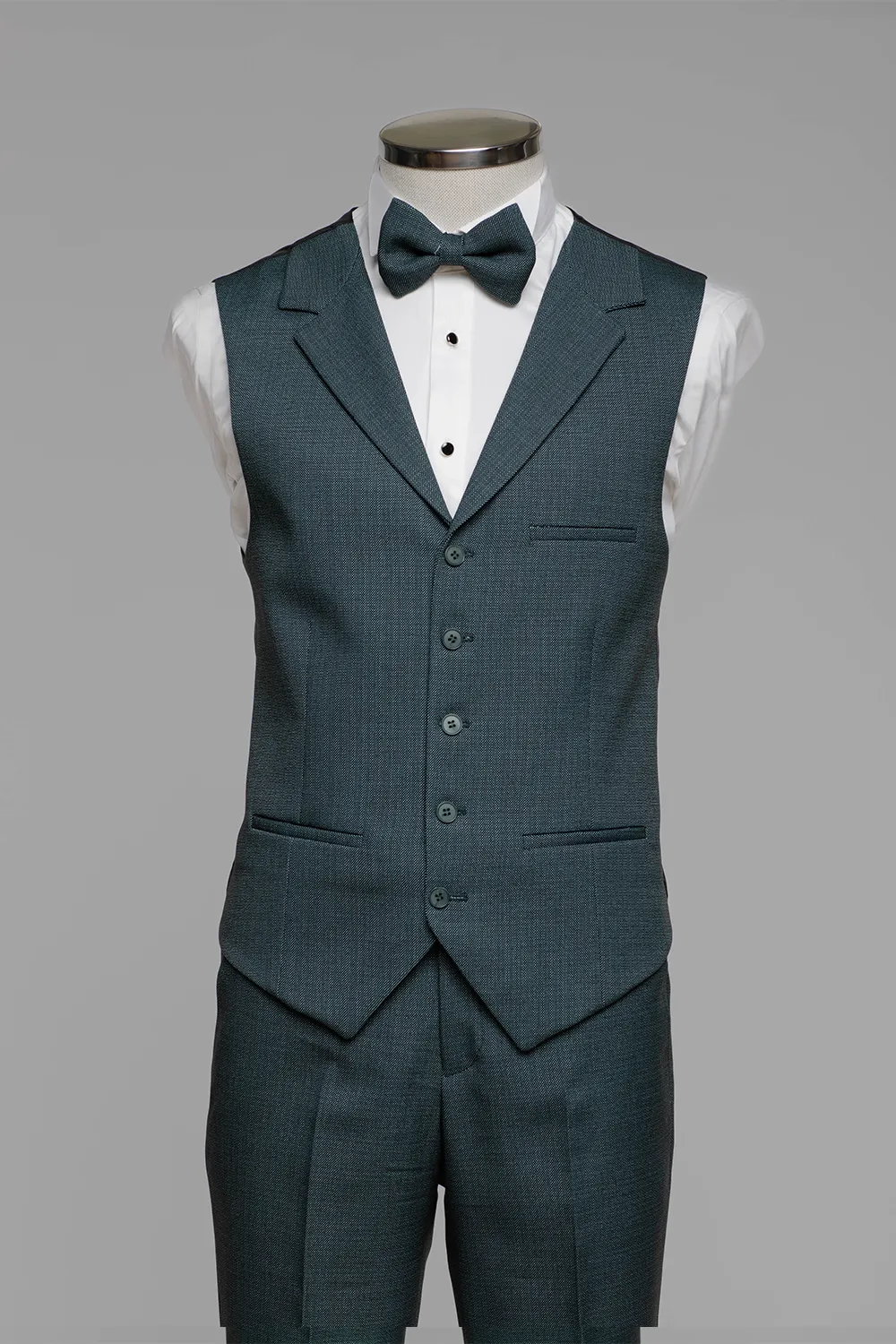 Dunkelgrüner Modern Fit Einreihiger Anzug