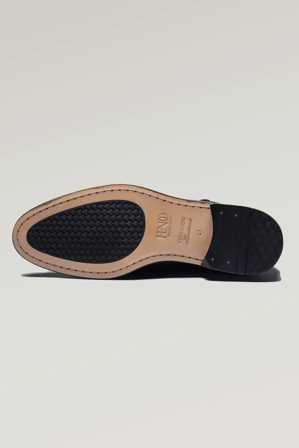 Navy blauer Büffelleder Schuh mit doppeltem Monk Strap