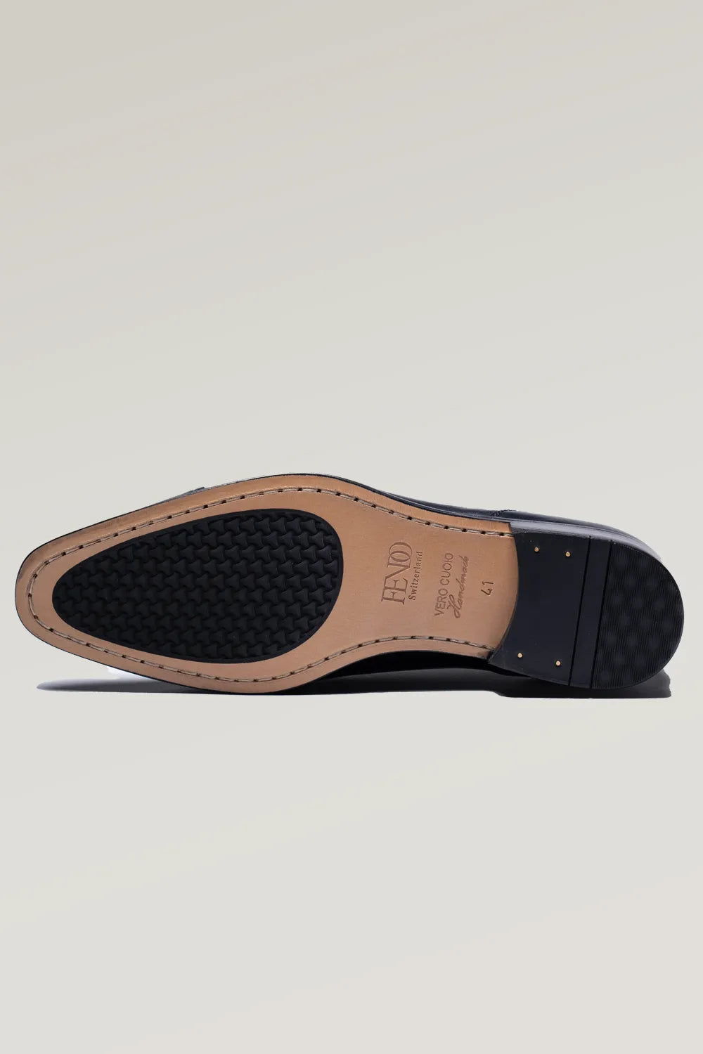 Oxford Schuh aus Büffelleder navy blau