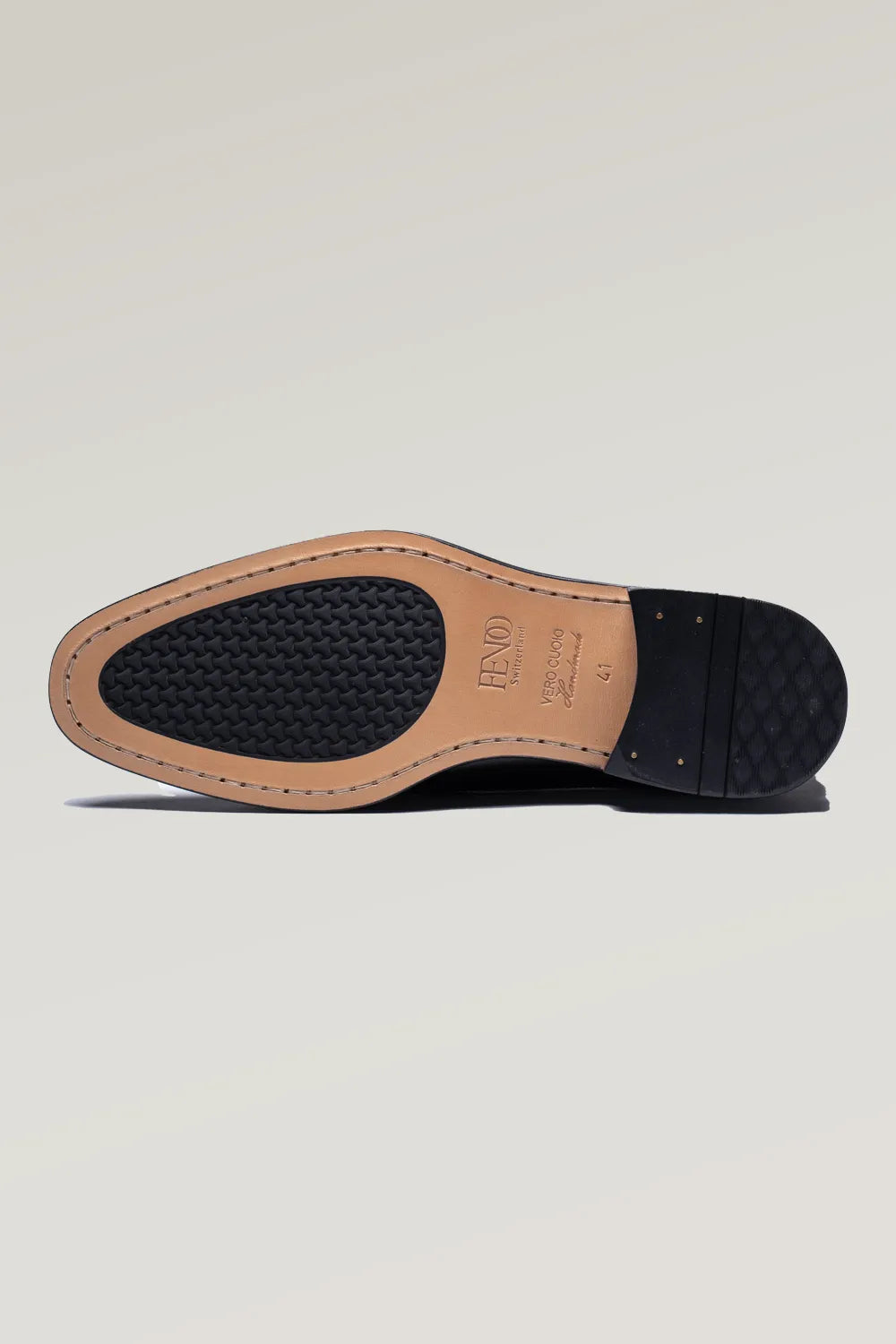 Schwarzer Büffelleder Brogue Oxford-Schuh