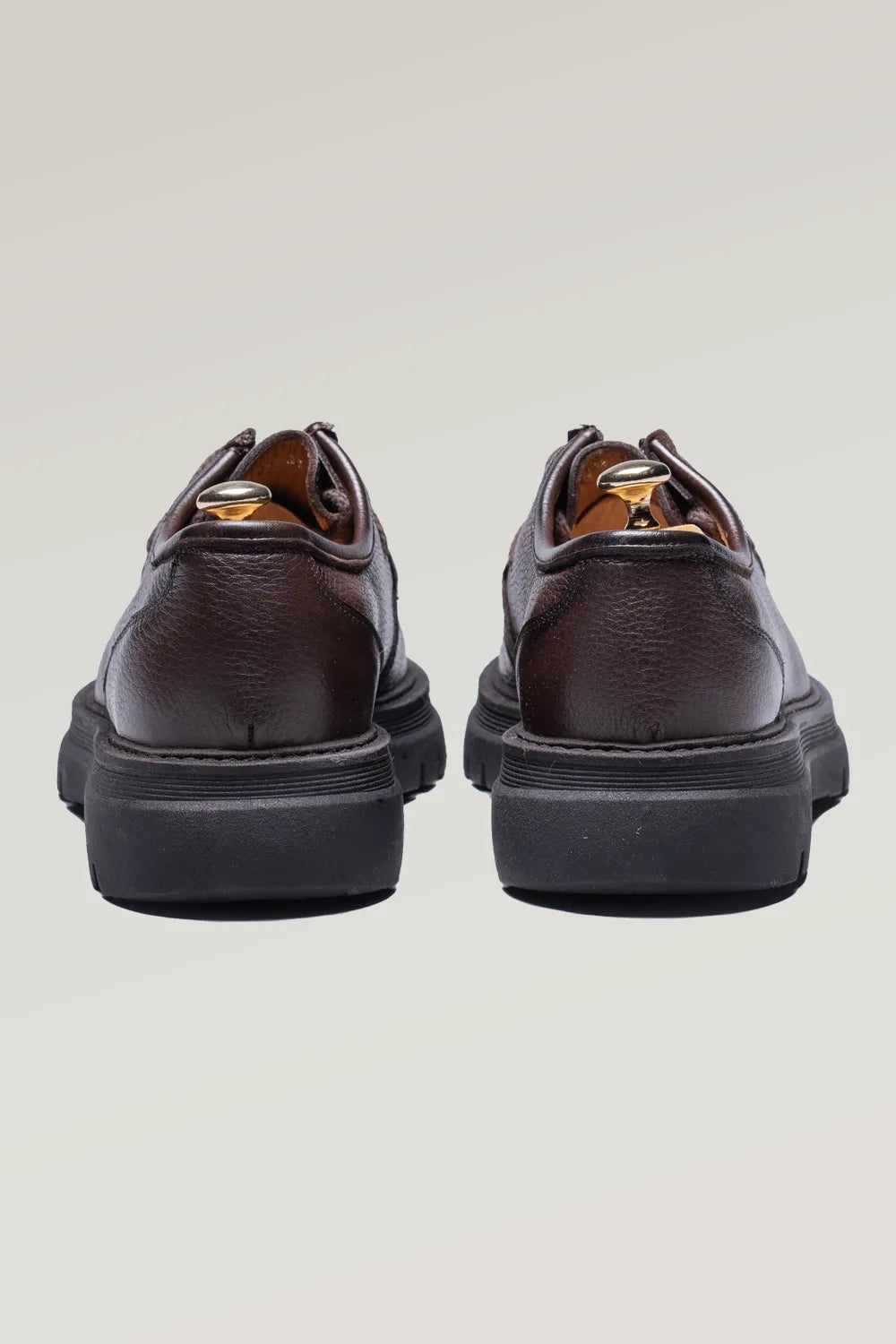 Brauner Hirschleder-Derby-Schuh