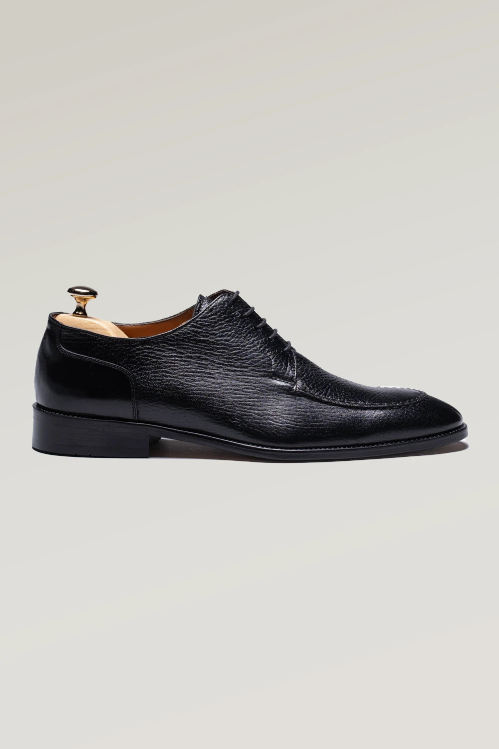 Schwarzer Hirschleder Derby-Schuh