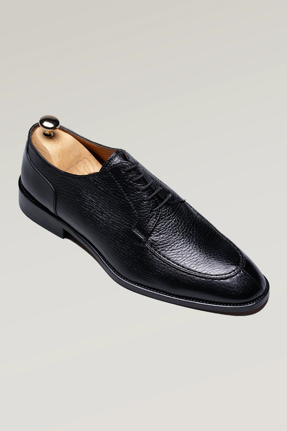Schwarzer Hirschleder Derby-Schuh