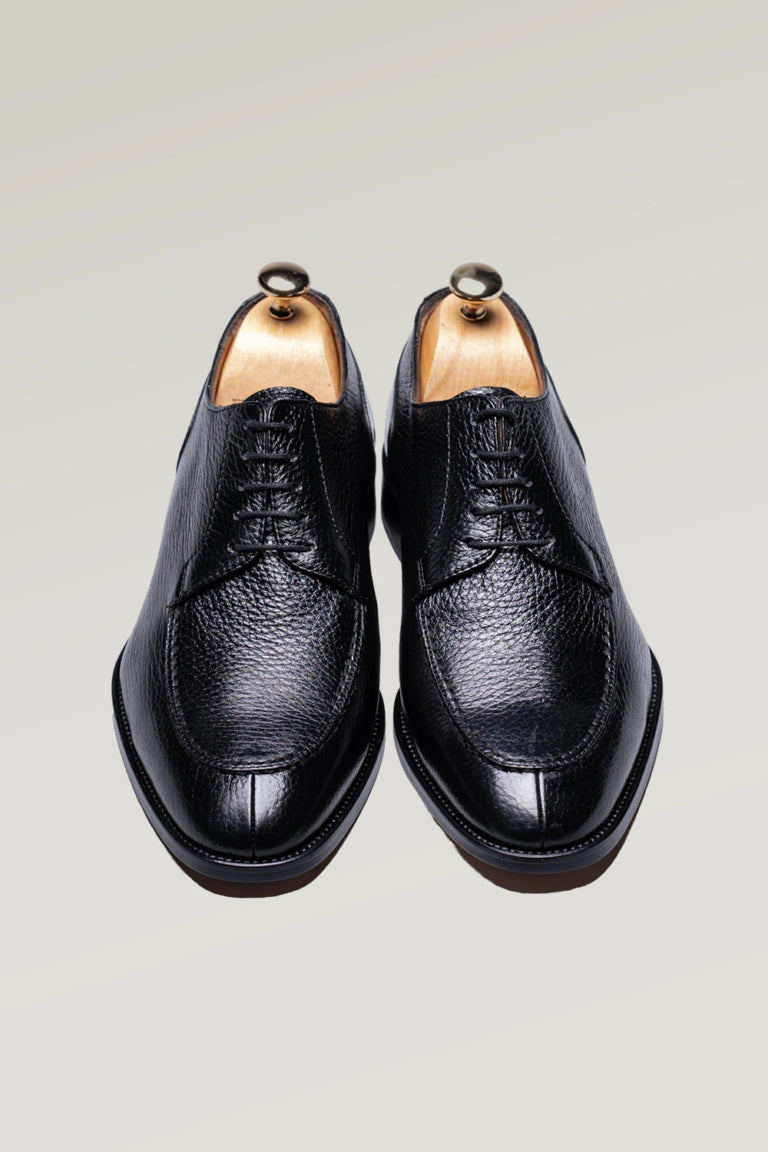 Schwarzer Hirschleder Derby-Schuh