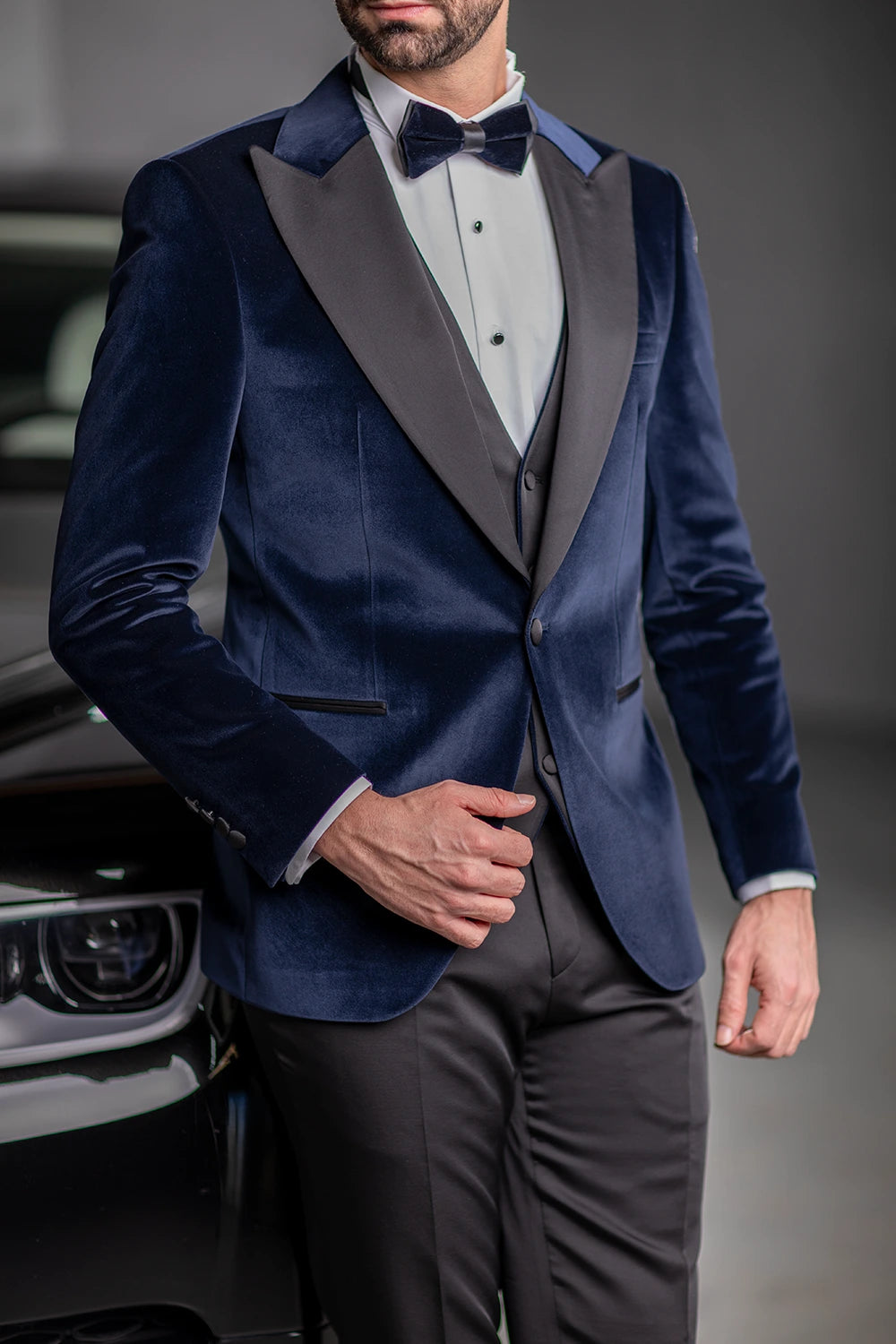 Navy Samt Smoking Herren – Eleganter Hochzeits- Galaanzug