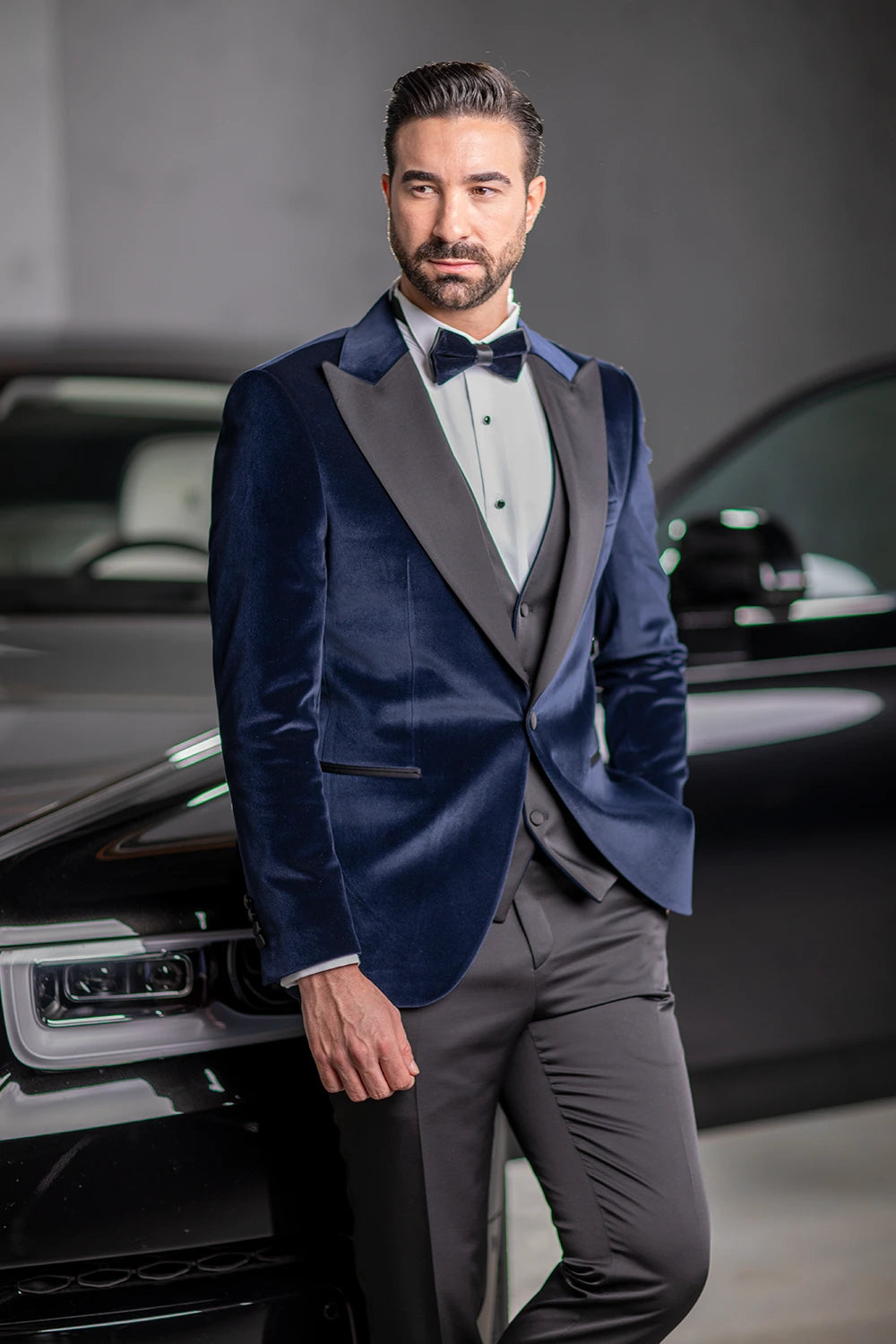 Navy Samt Smoking Herren – Eleganter Hochzeits- Galaanzug