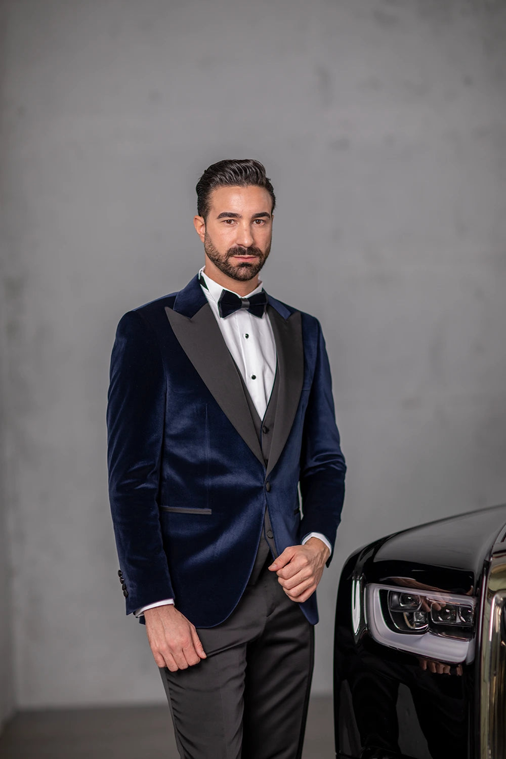 Navy Samt Smoking Herren – Eleganter Hochzeits- Galaanzug