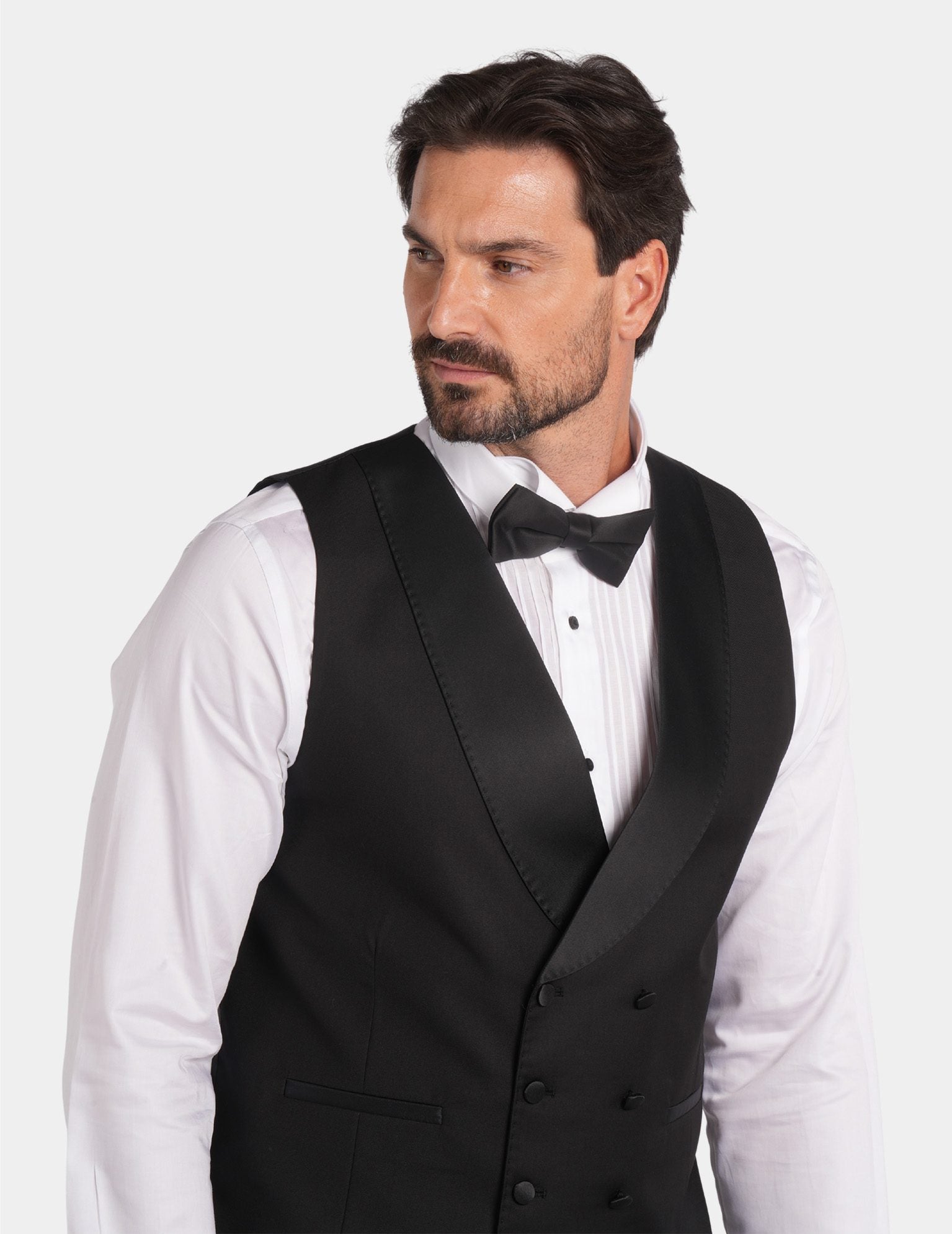 Schwarzer Slim Fit Doppelreihiger Smokinganzug