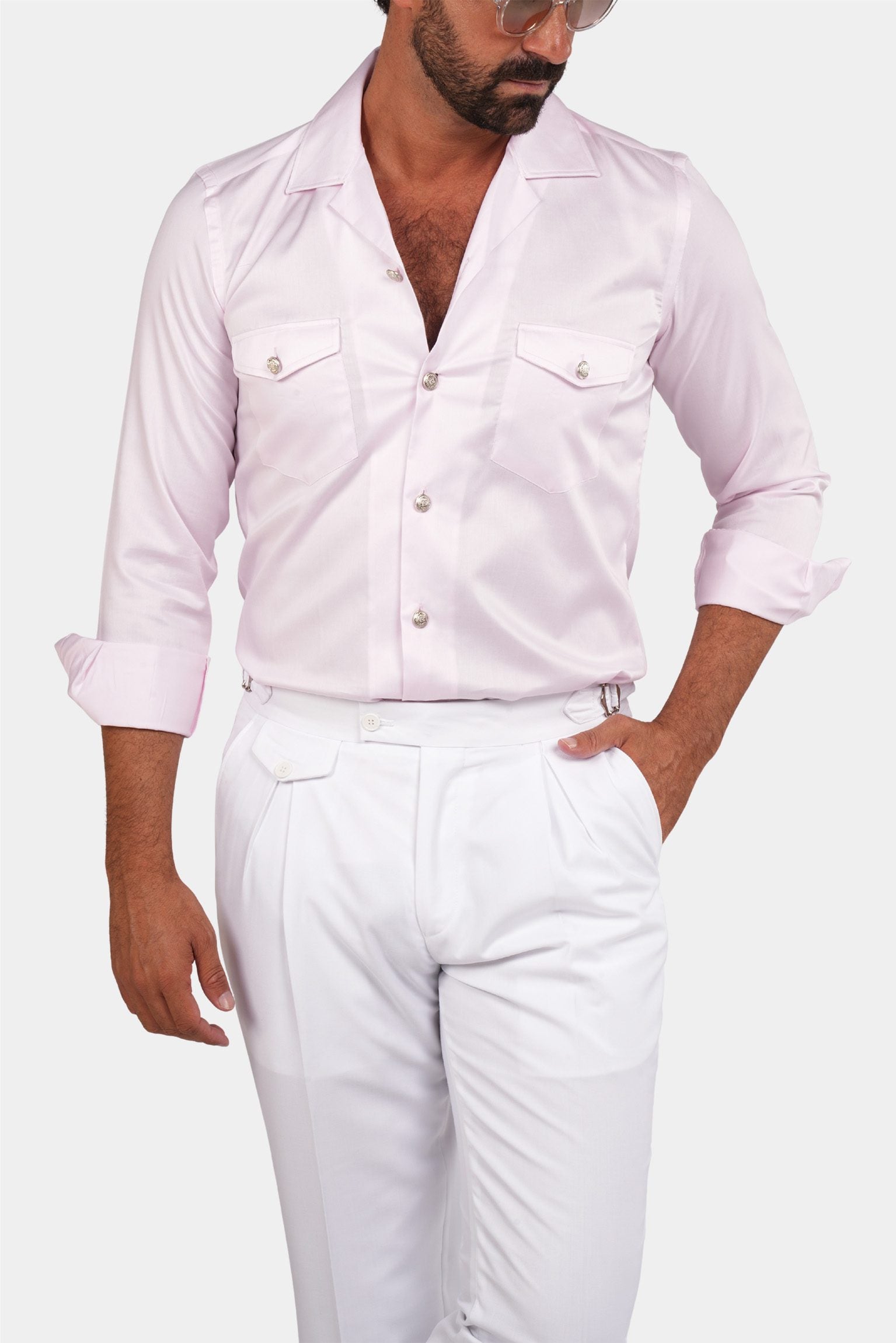Rosa Safari-Hemd