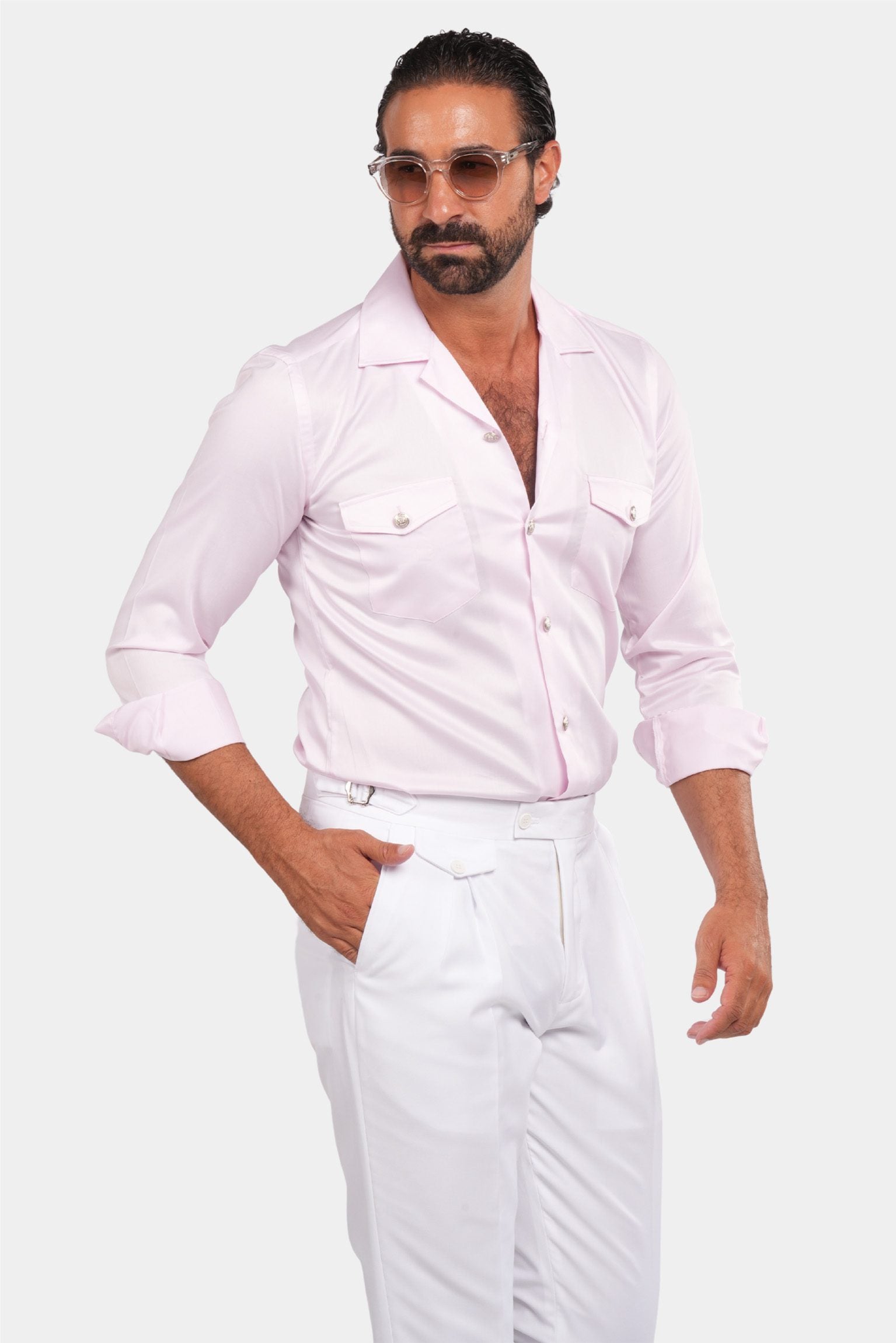 Rosa Safari-Hemd