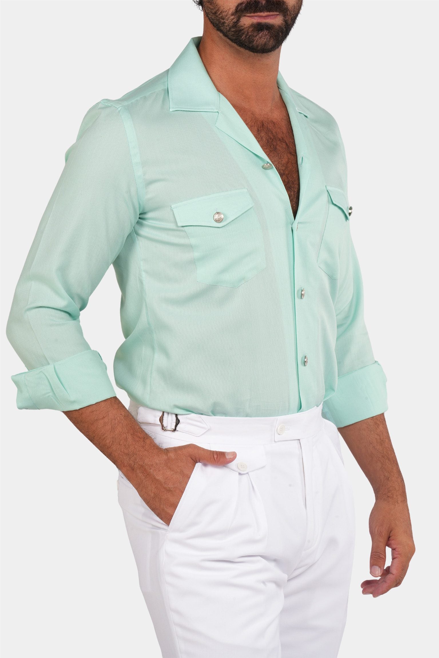 Turquoise safari shirt