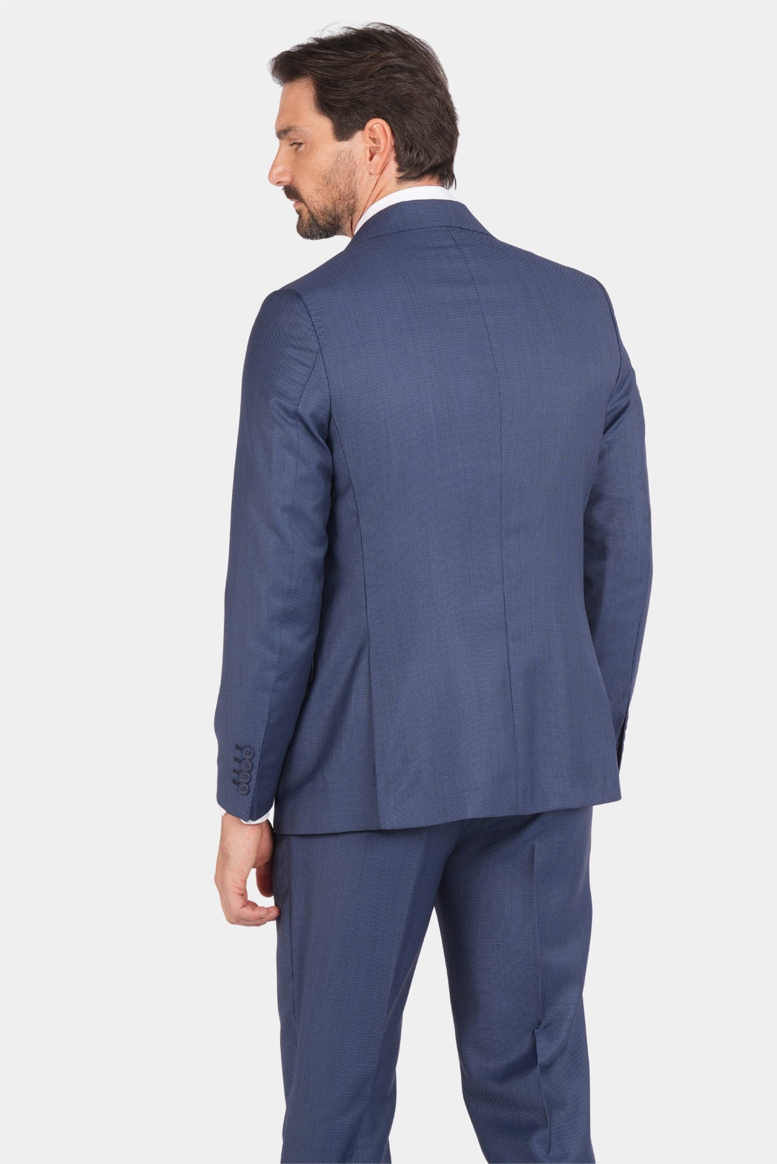 Blue modern fit single-breasted suit