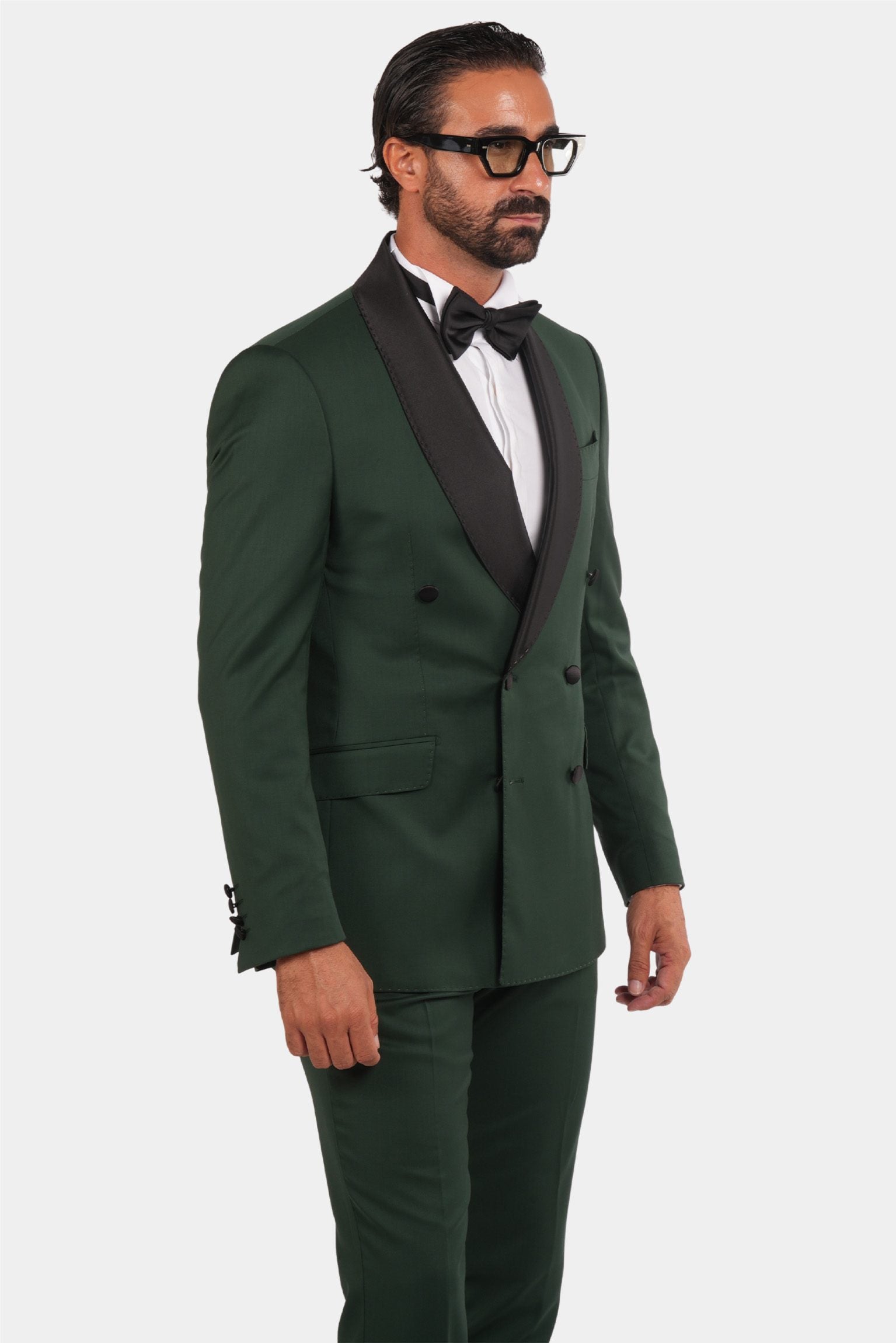 Grüner Slim Fit Doppelreihiger Smokinganzug