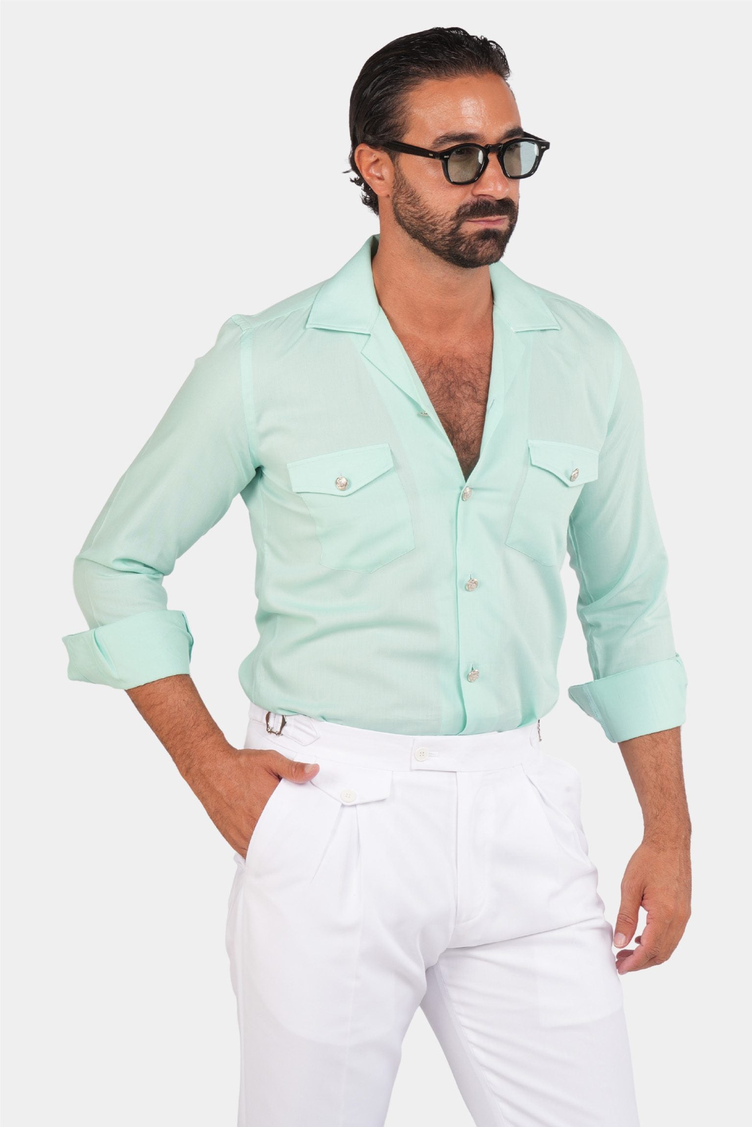 Turquoise safari shirt