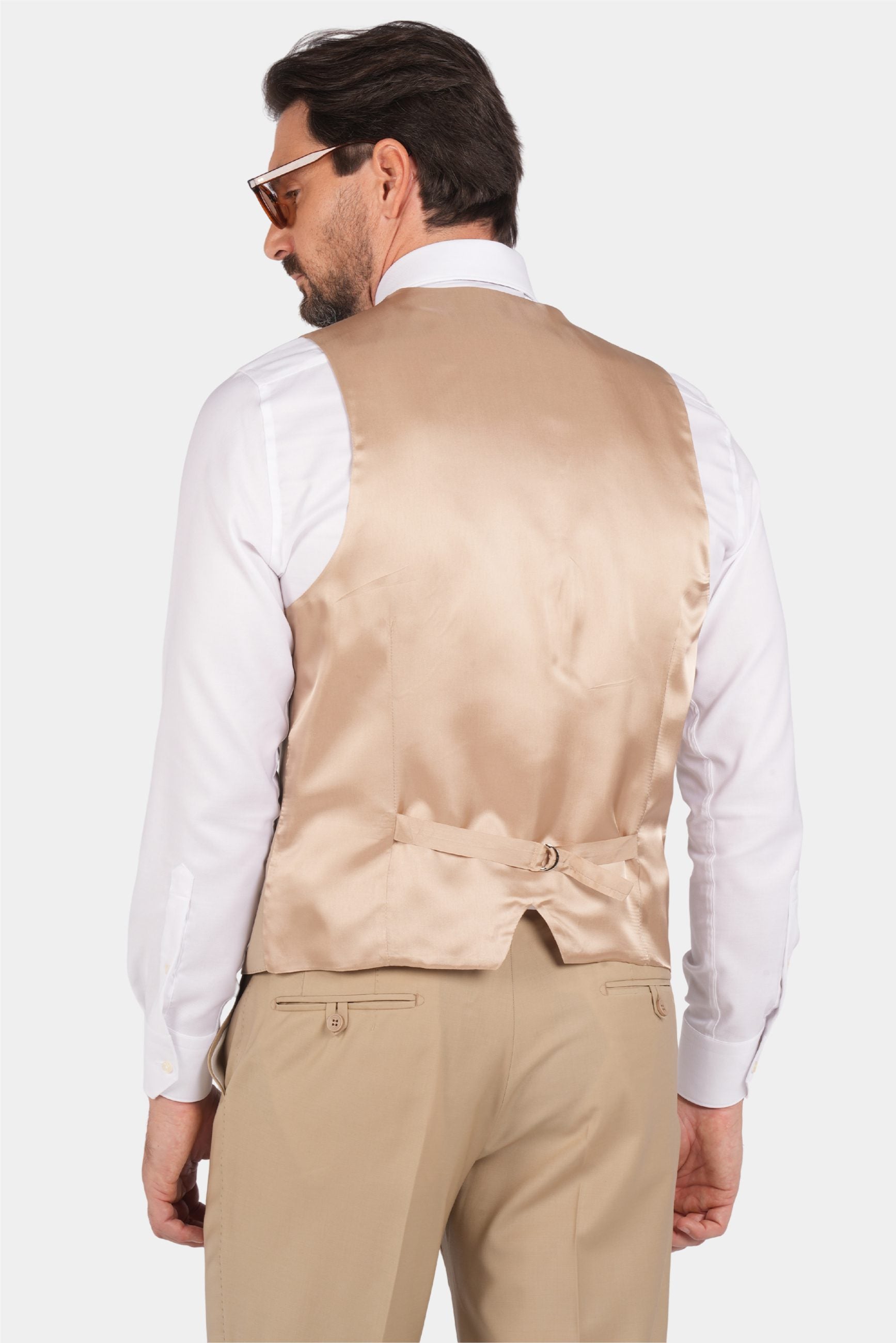 Beige Modern Fit Einreihiger Handarbeit