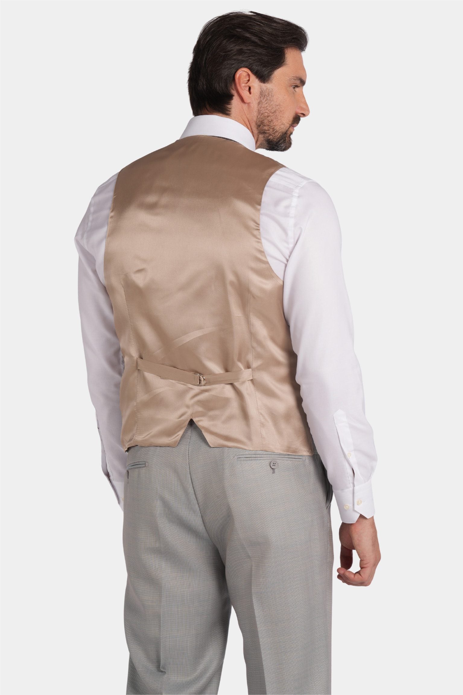 Hellgrau Modern Fit Einreihiger Anzug