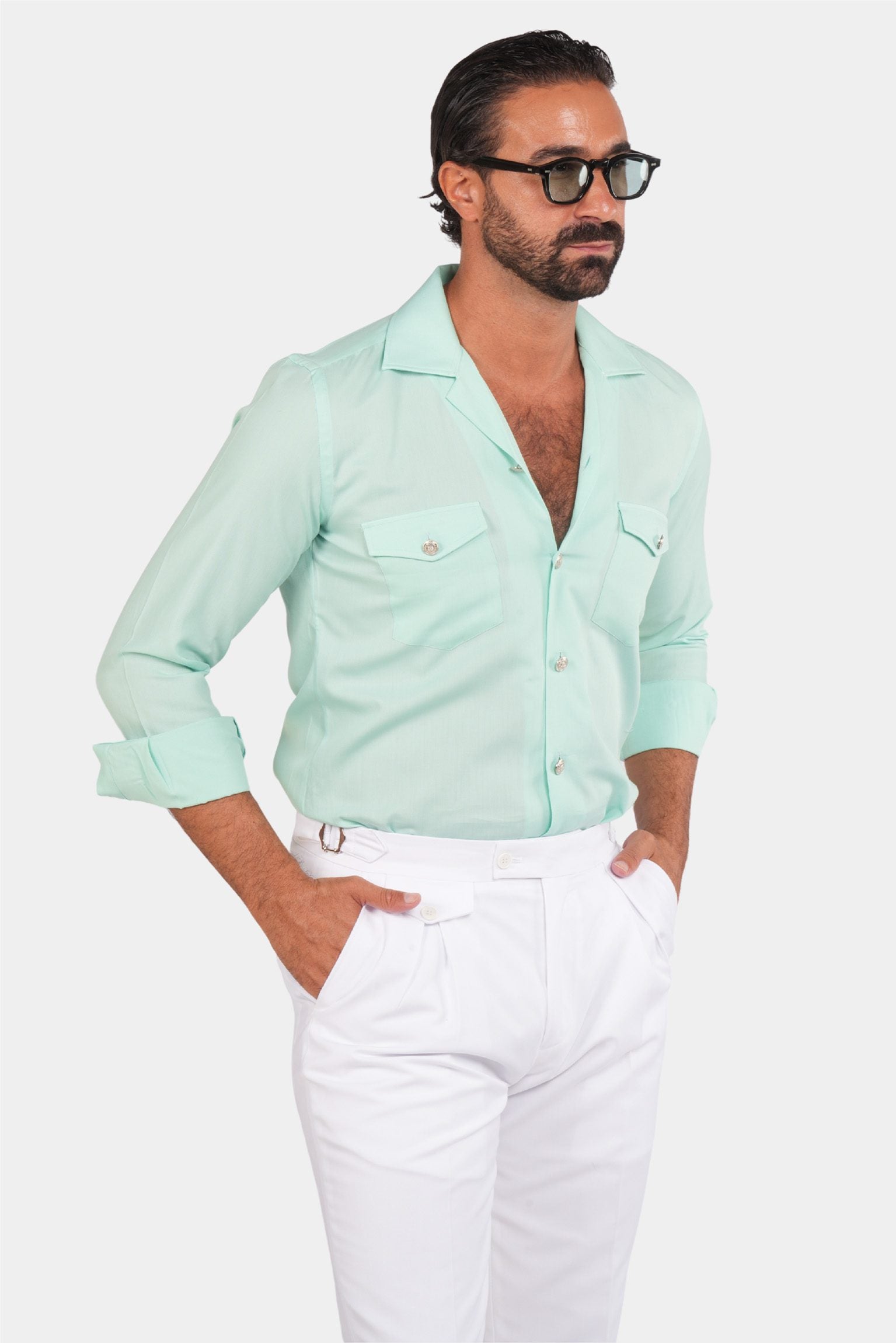 Turquoise safari shirt