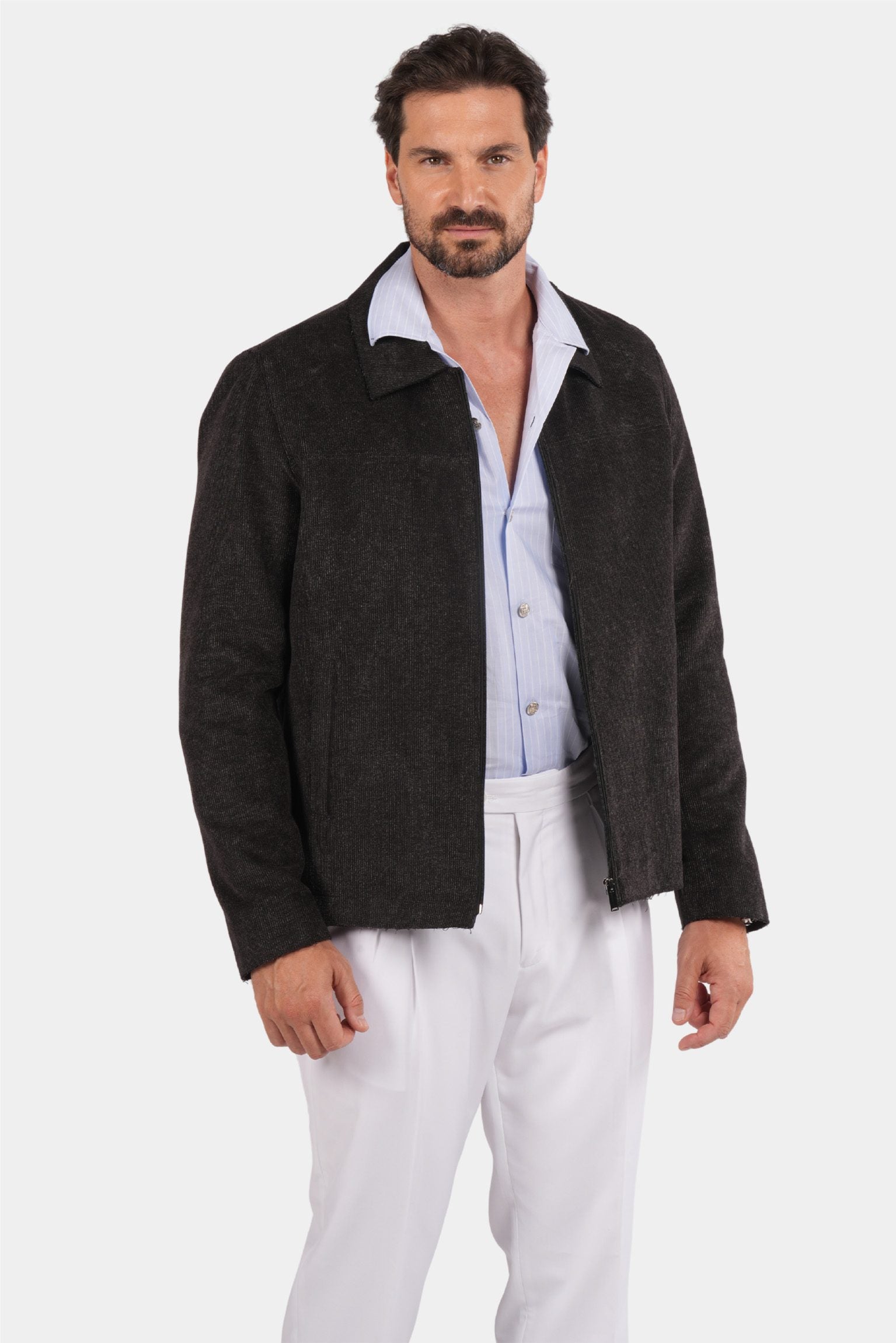 Dunkelgraue italienische Jacke