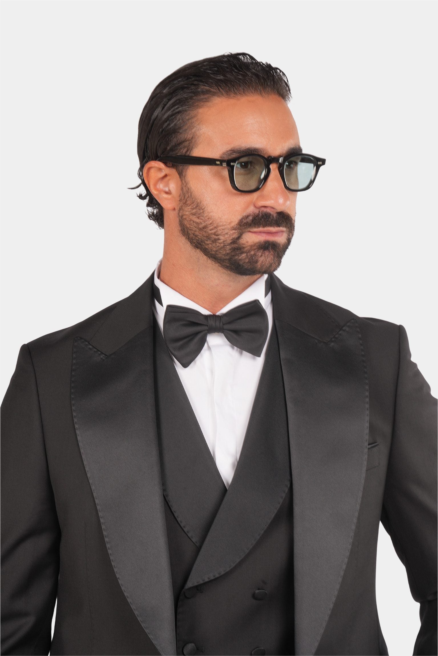 Schwarzer Slim Fit Einreihiger Smokinganzug