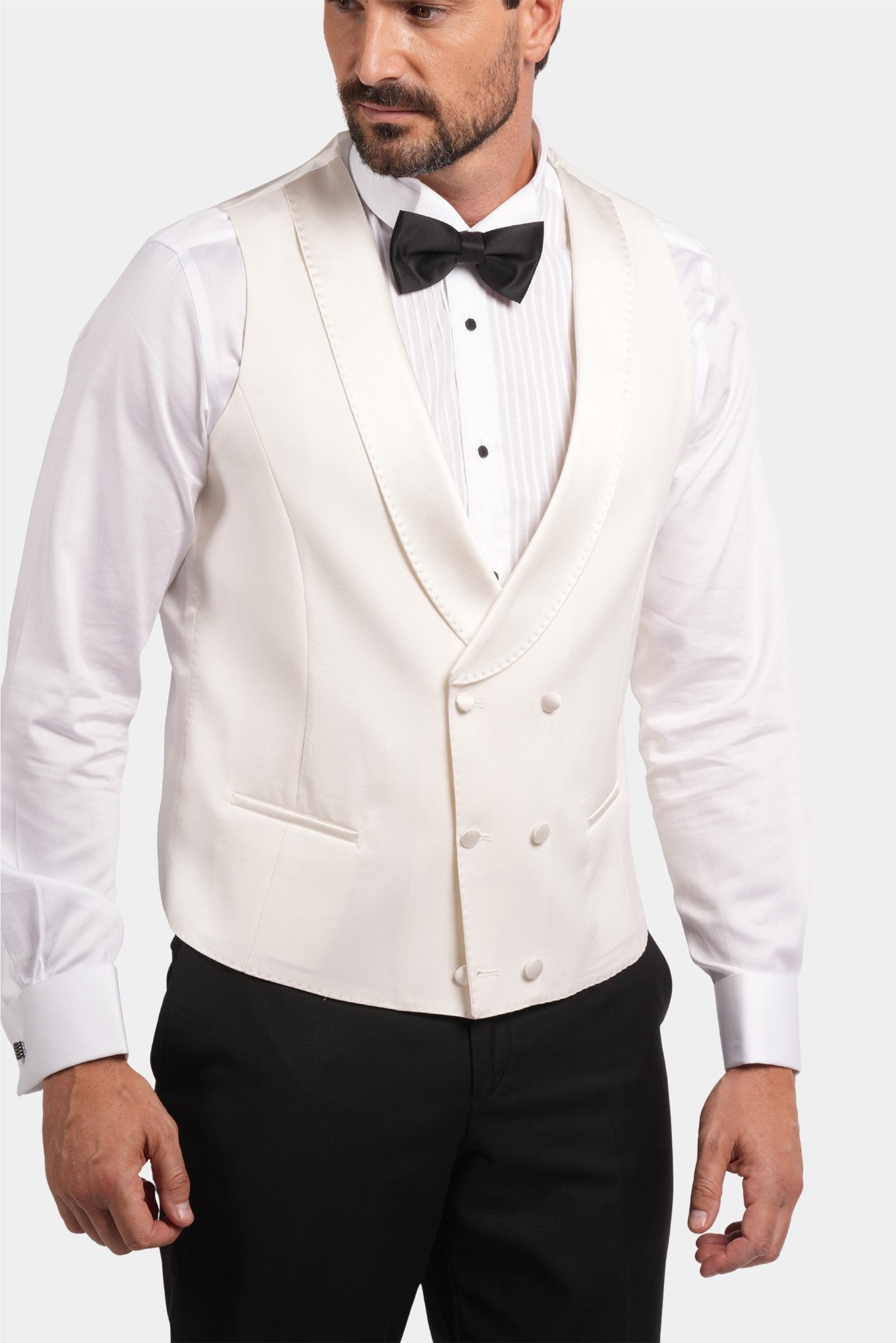 Elfenbein Slim Fit Einreihiger Smokinganzug