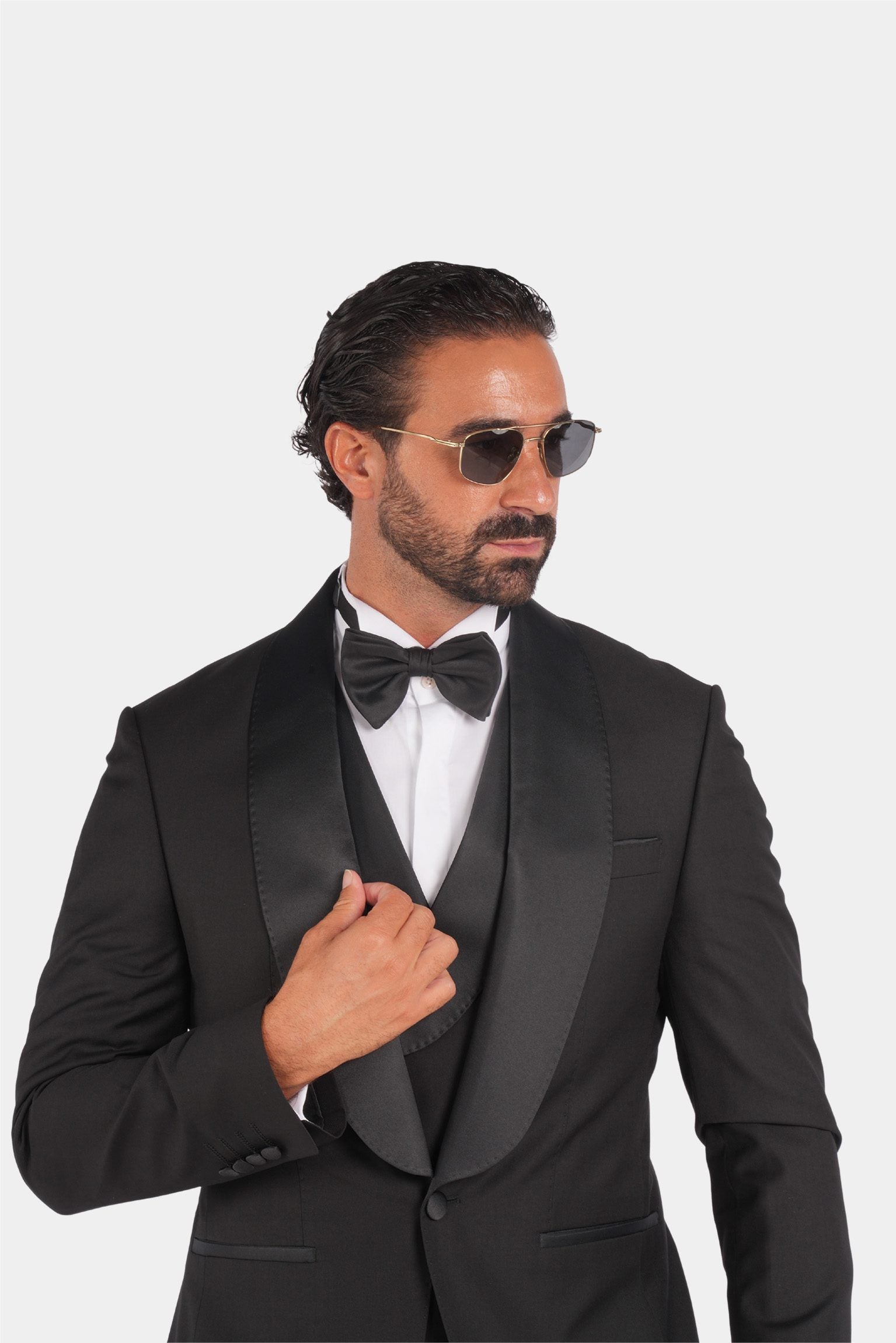 Schwarzer Slim Fit Einreiher Smokinganzug