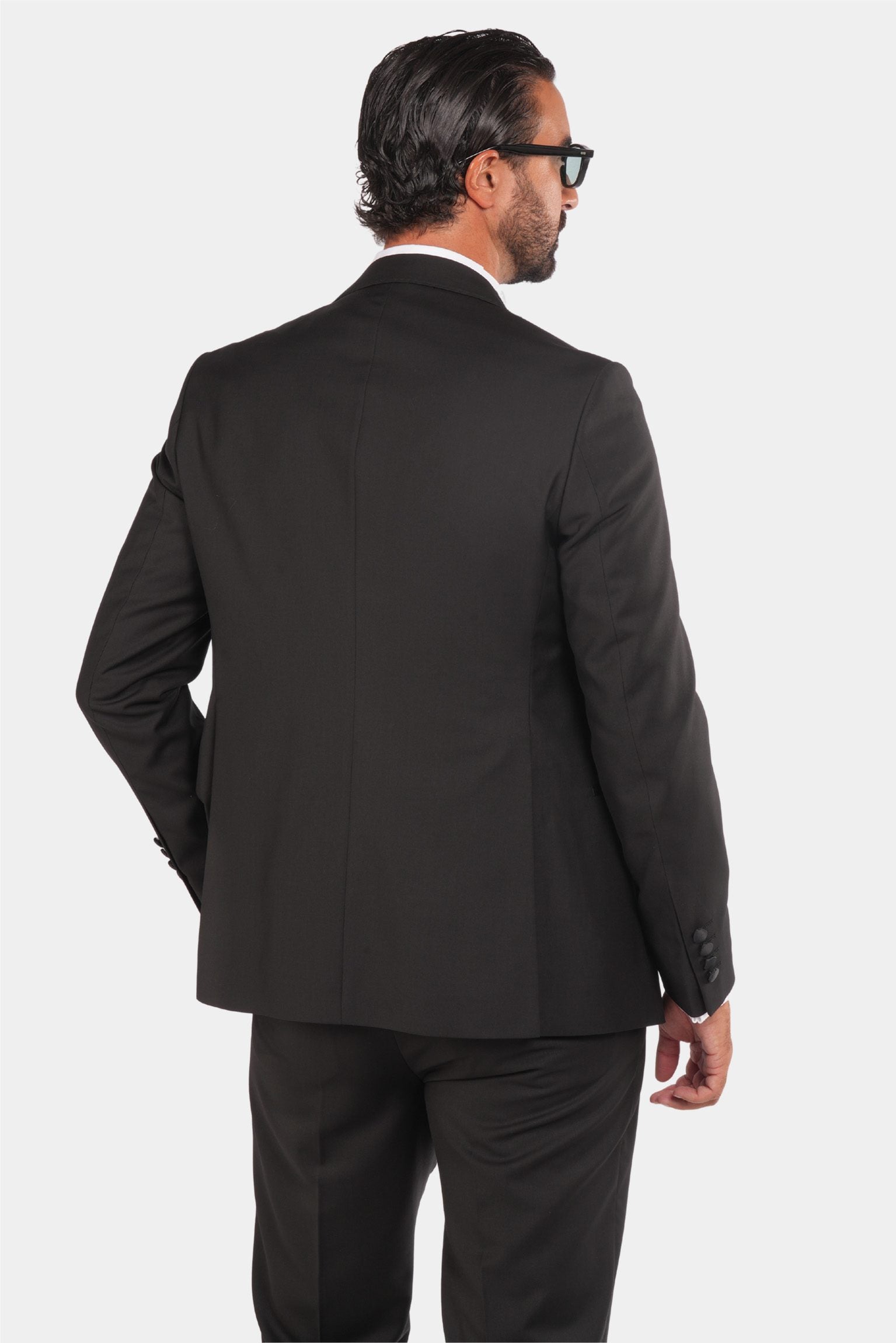 Schwarzer Slim Fit Einreihiger Smokinganzug