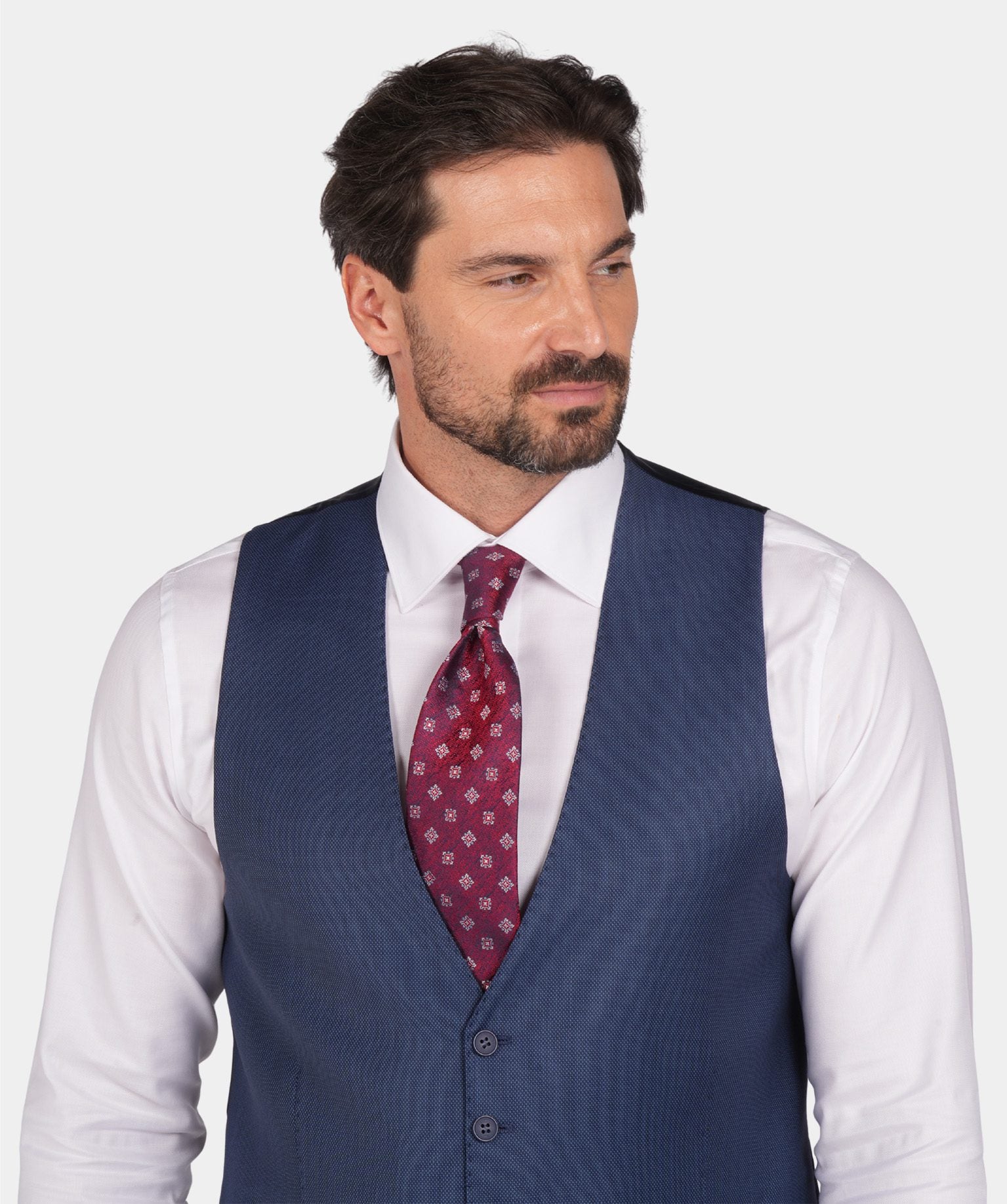 Blue modern fit single-breasted suit